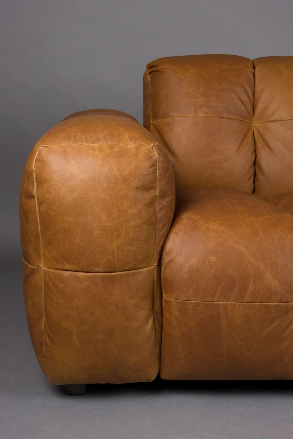 Sofa modułowa HACKMAN - element końcowy lewostronny koniakowa skóra - Image 3