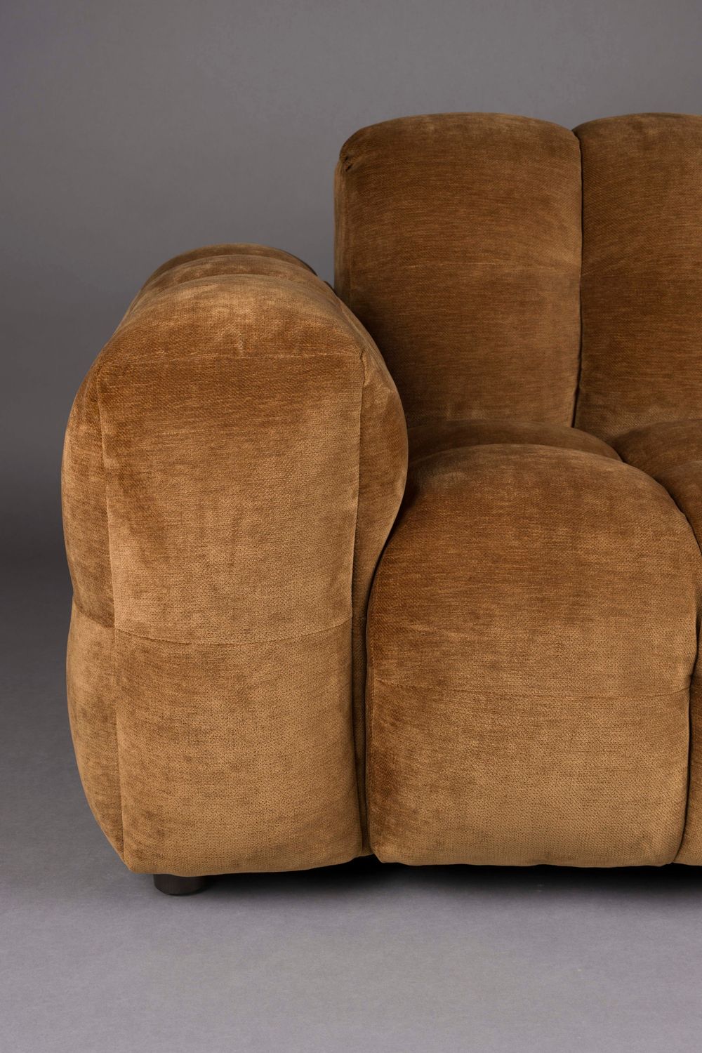 Sofa modułowa HACKMAN - element końcowy lewostronny koniakowy welur - Image 3