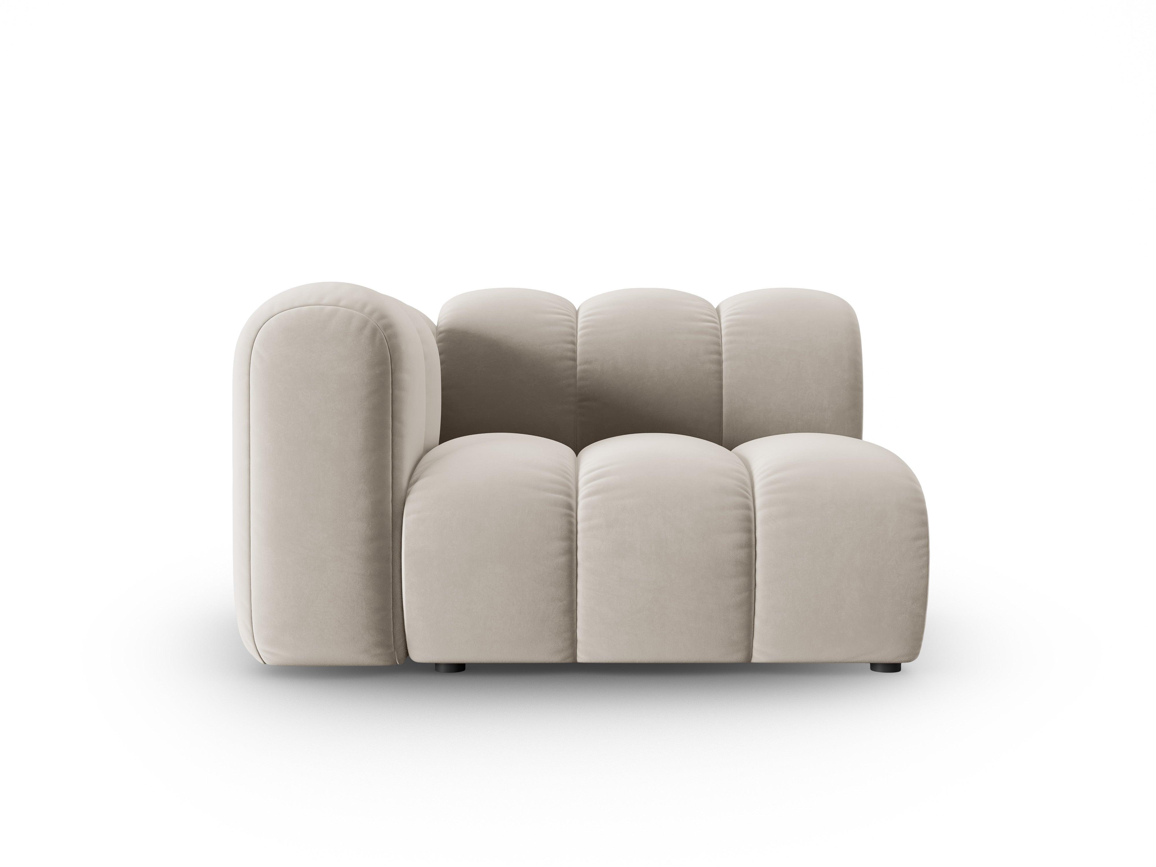 Sofa modułowa aksamitna lewostronna LUPINE beżowy - element końcowy - Image 2