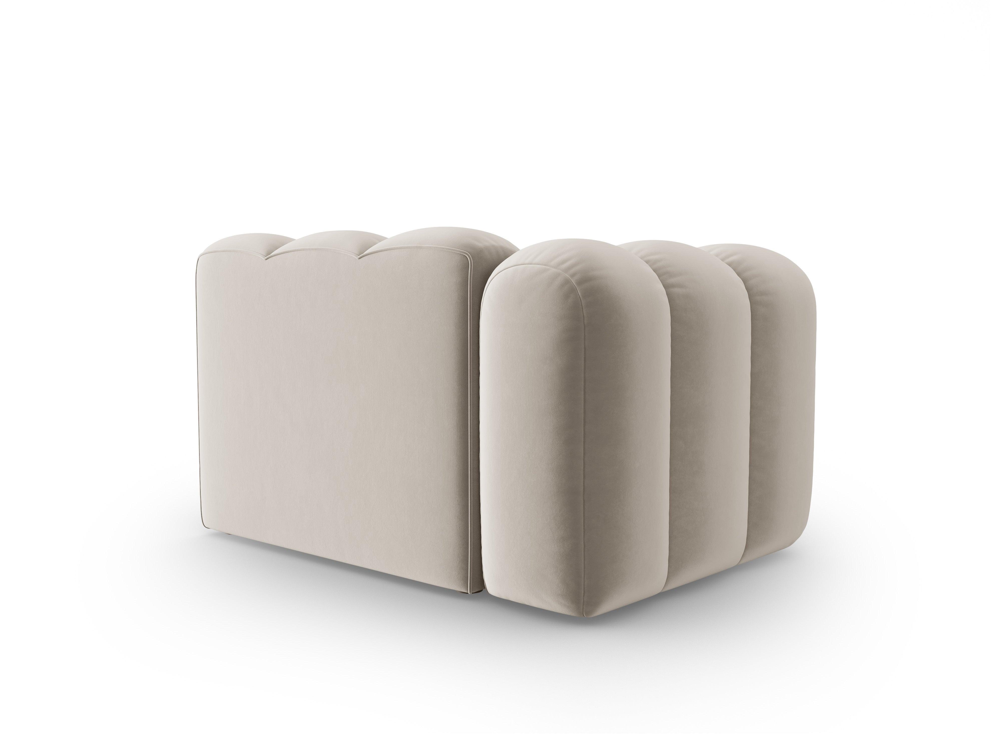 Sofa modułowa aksamitna lewostronna LUPINE beżowy - element końcowy - Image 3