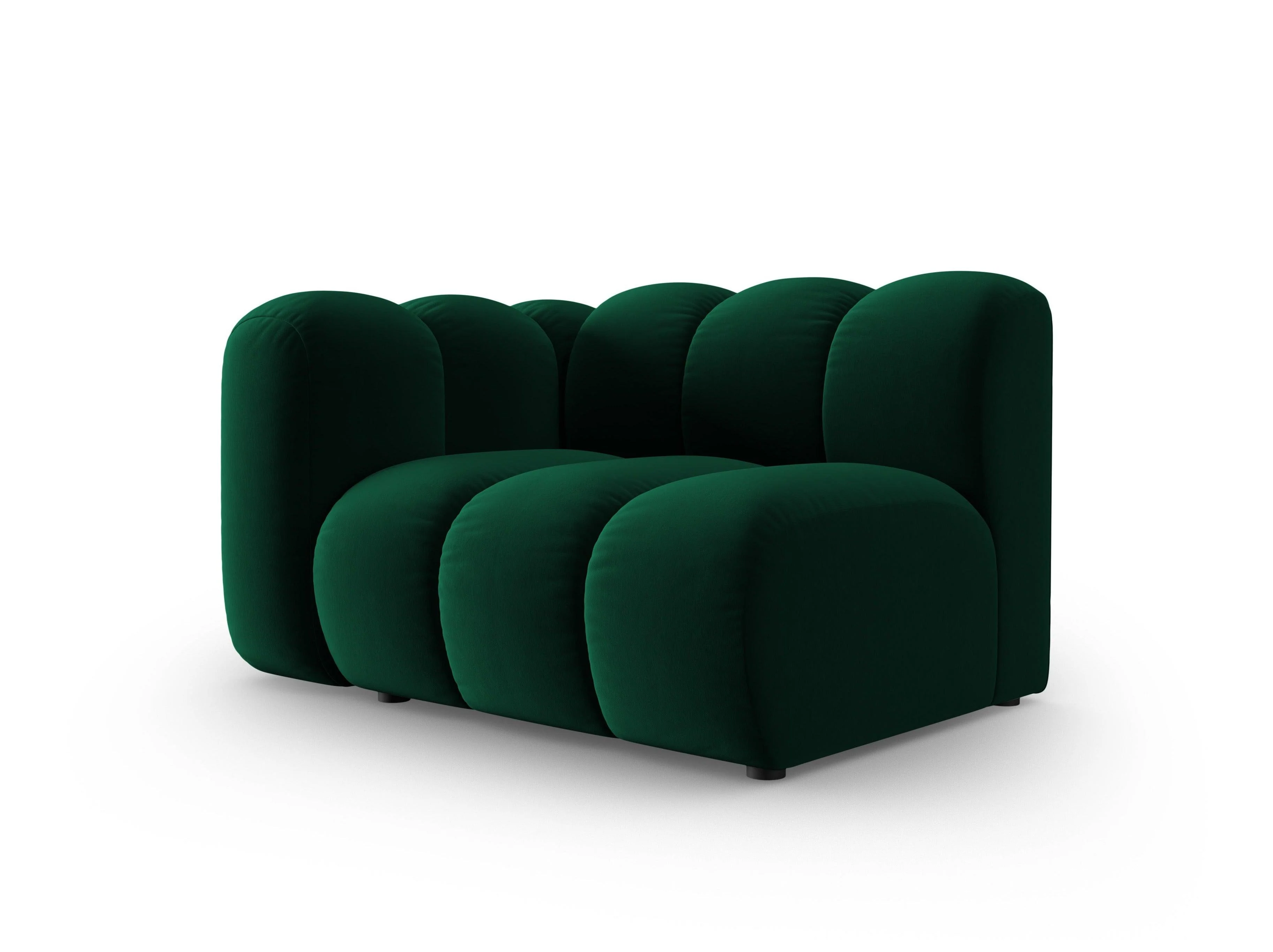 Sofa modułowa aksamitna lewostronna LUPINE  butelkowy zielony - element końcowy