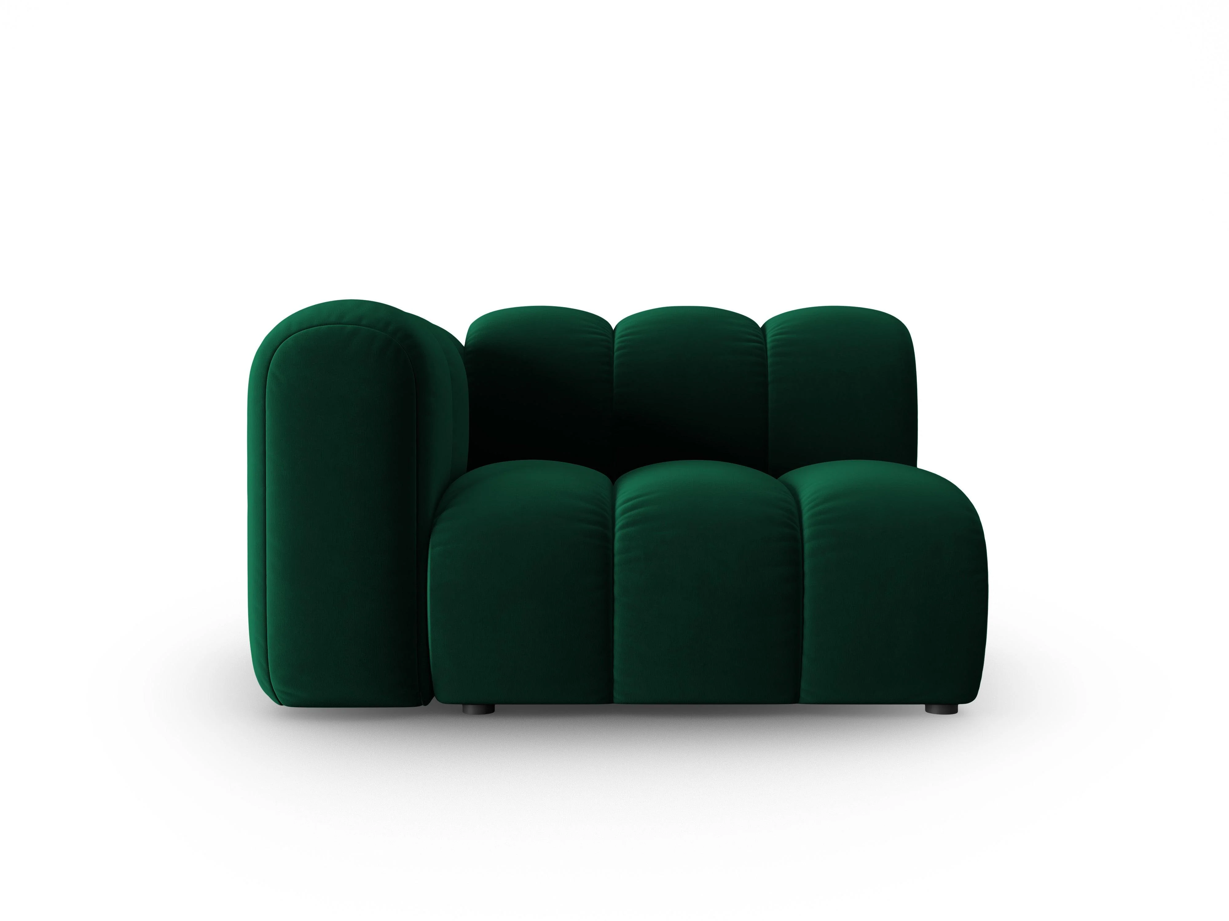 Sofa modułowa aksamitna lewostronna LUPINE  butelkowy zielony - element końcowy - Image 2