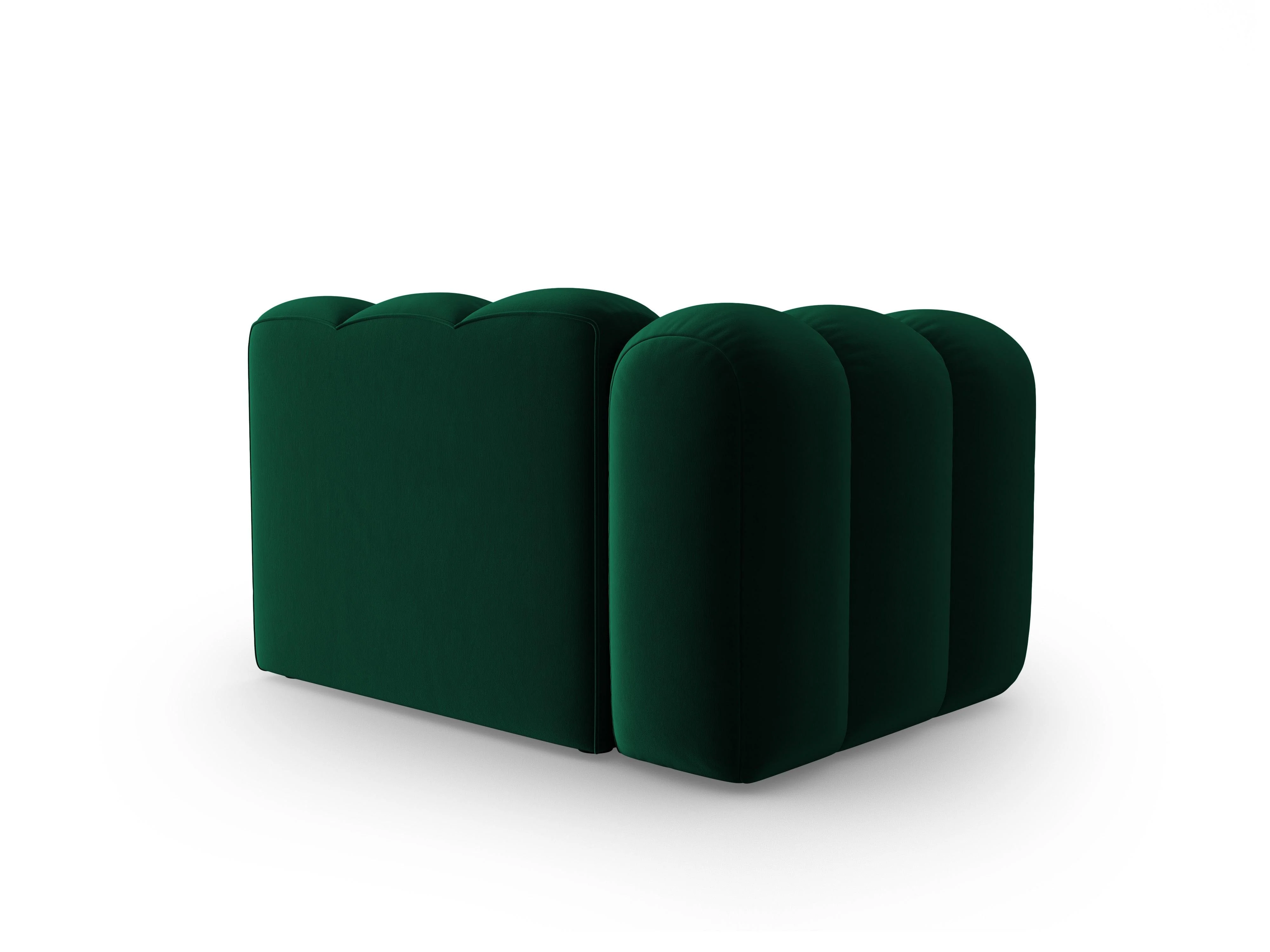 Sofa modułowa aksamitna lewostronna LUPINE  butelkowy zielony - element końcowy - Image 3