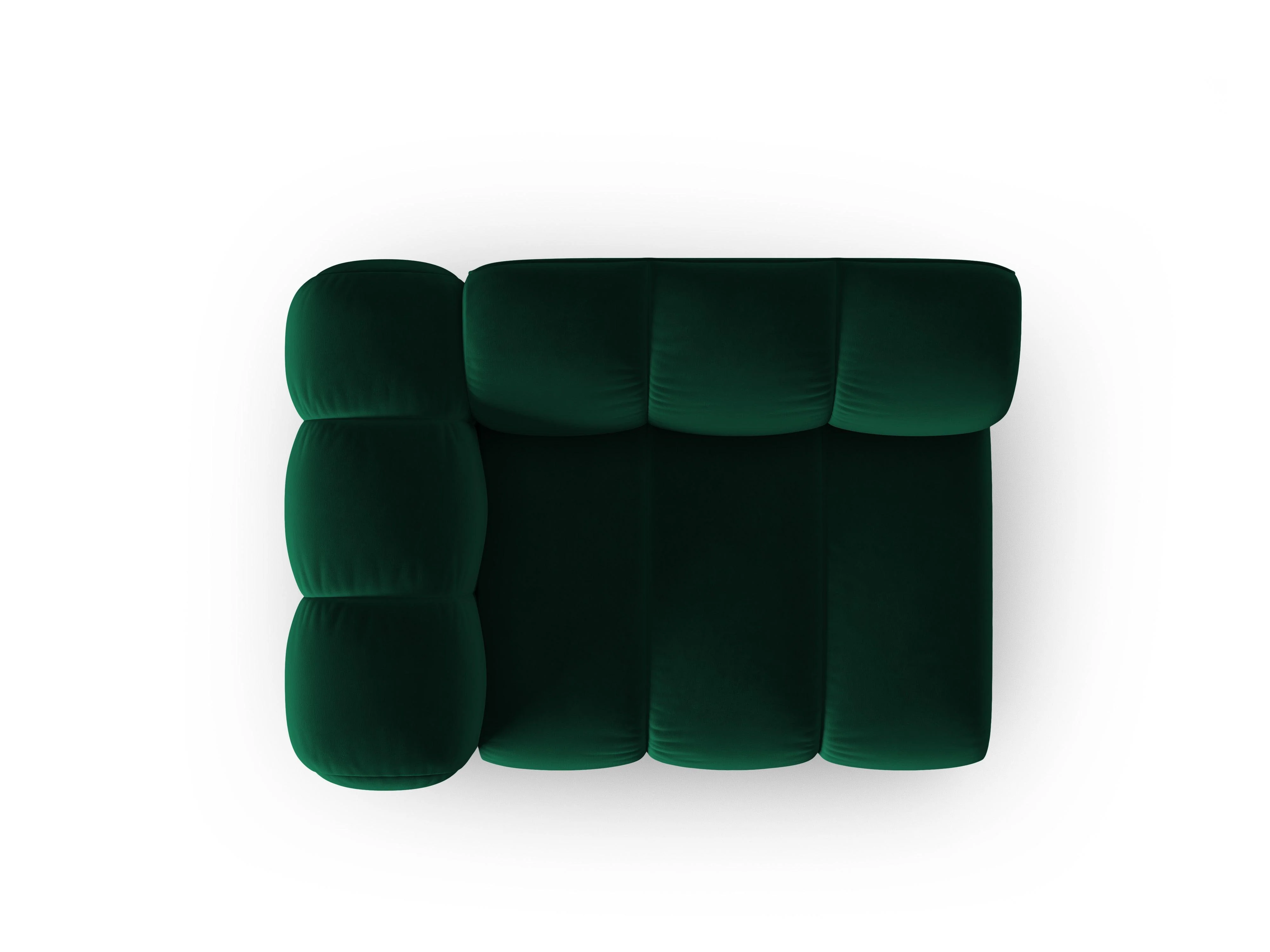Sofa modułowa aksamitna lewostronna LUPINE  butelkowy zielony - element końcowy - Image 4