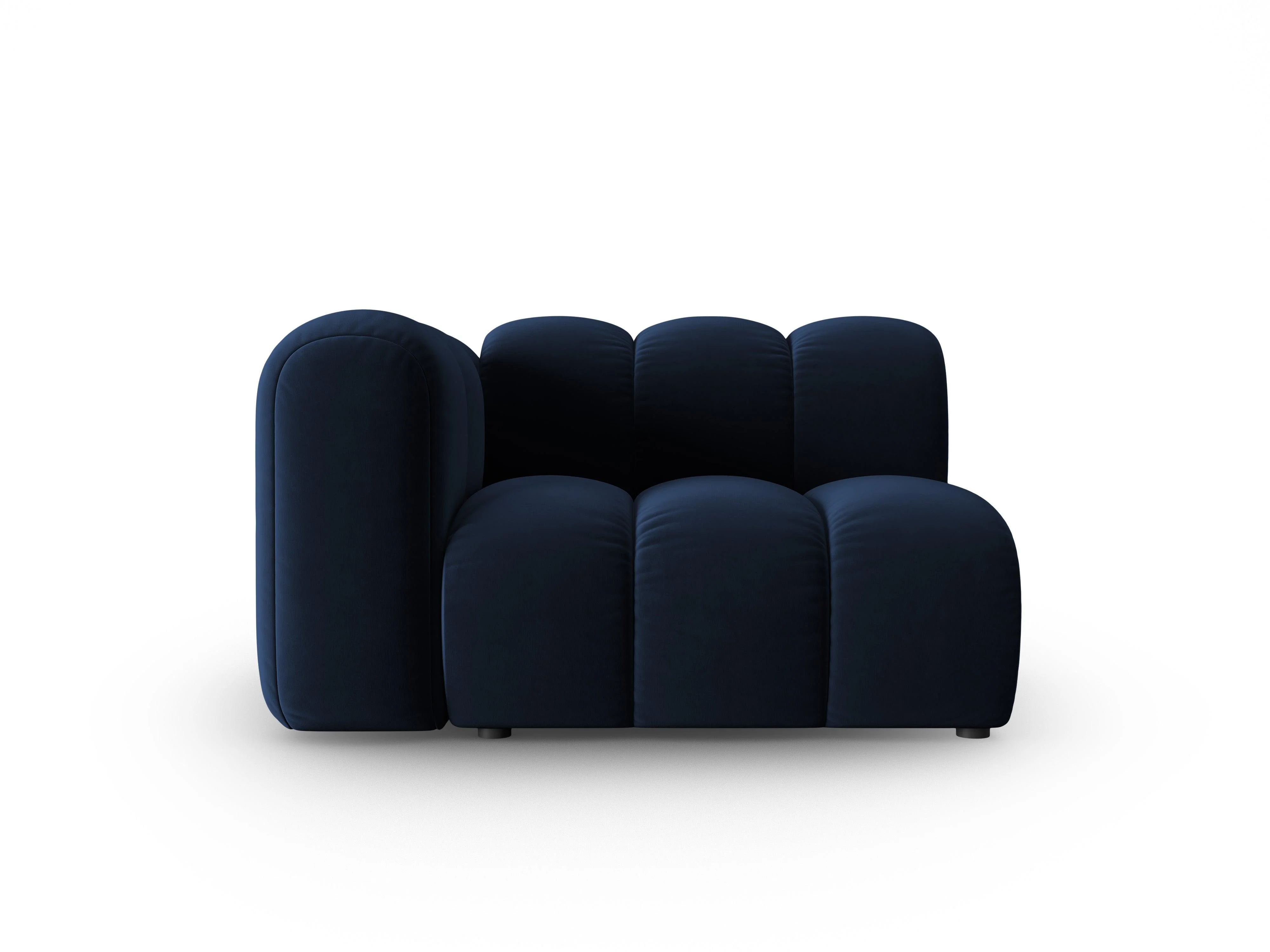 Sofa modułowa aksamitna lewostronna LUPINE granatowy - element końcowy - Image 2