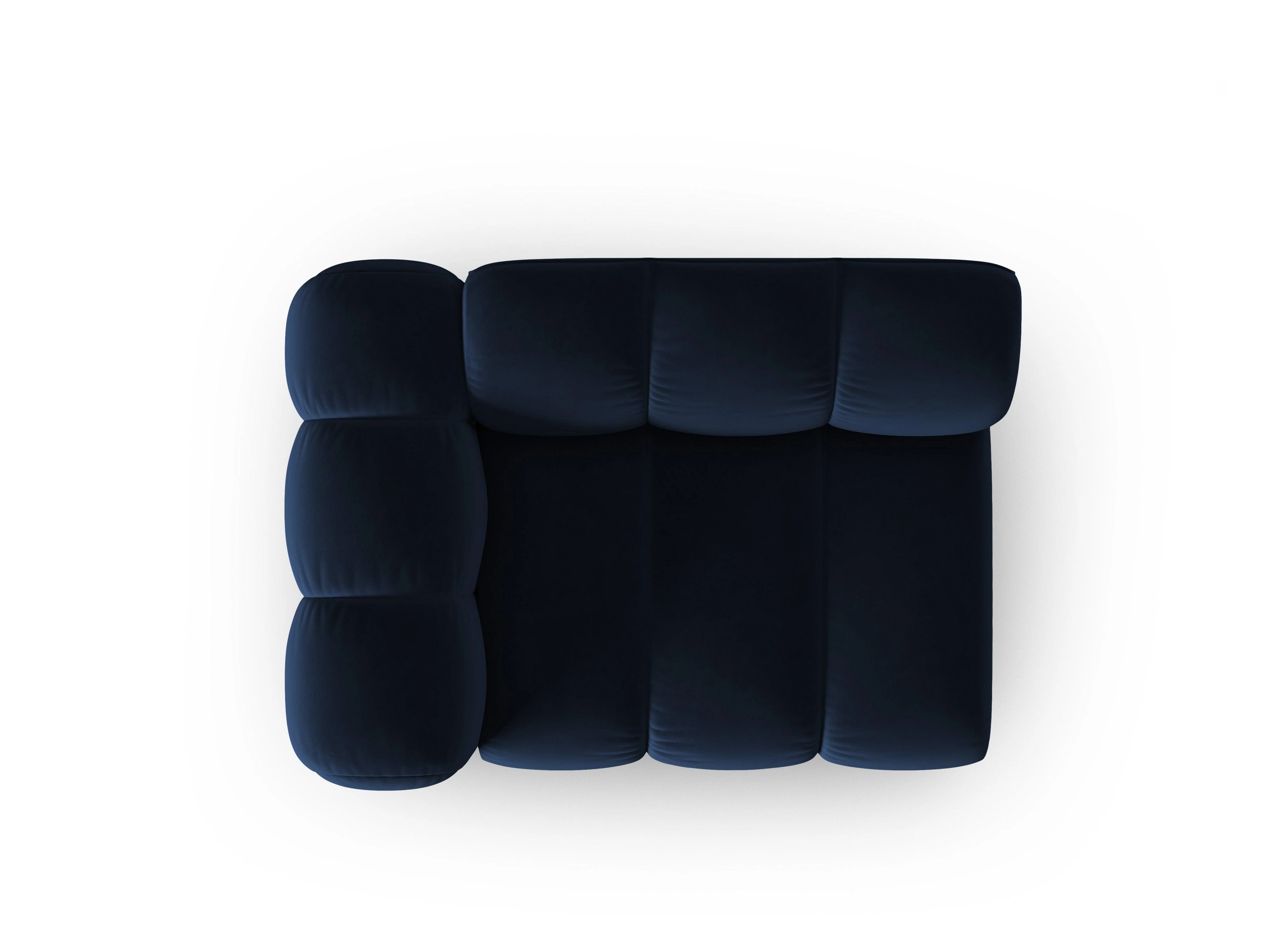 Sofa modułowa aksamitna lewostronna LUPINE granatowy - element końcowy - Image 3