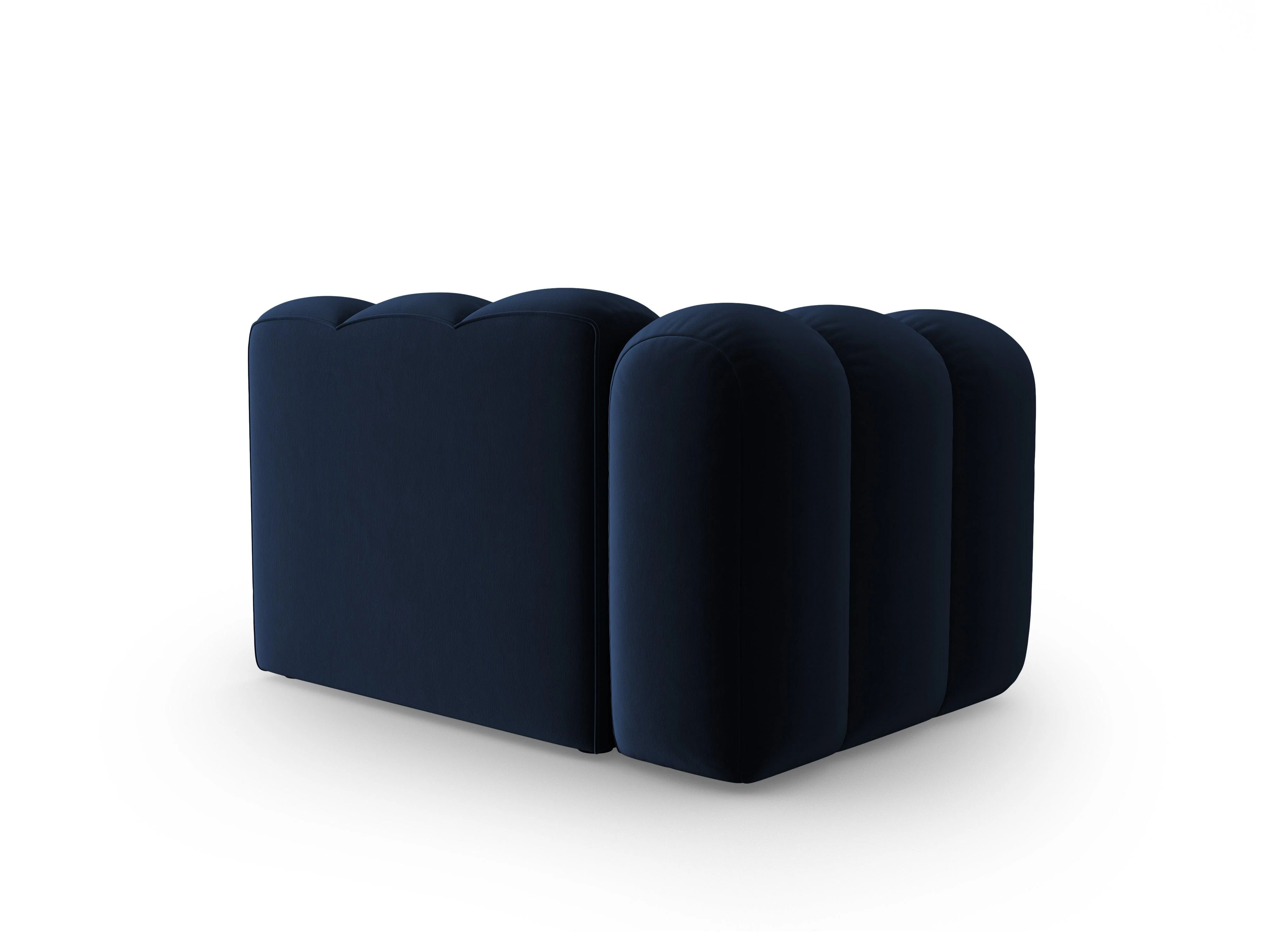 Sofa modułowa aksamitna lewostronna LUPINE granatowy - element końcowy - Image 4