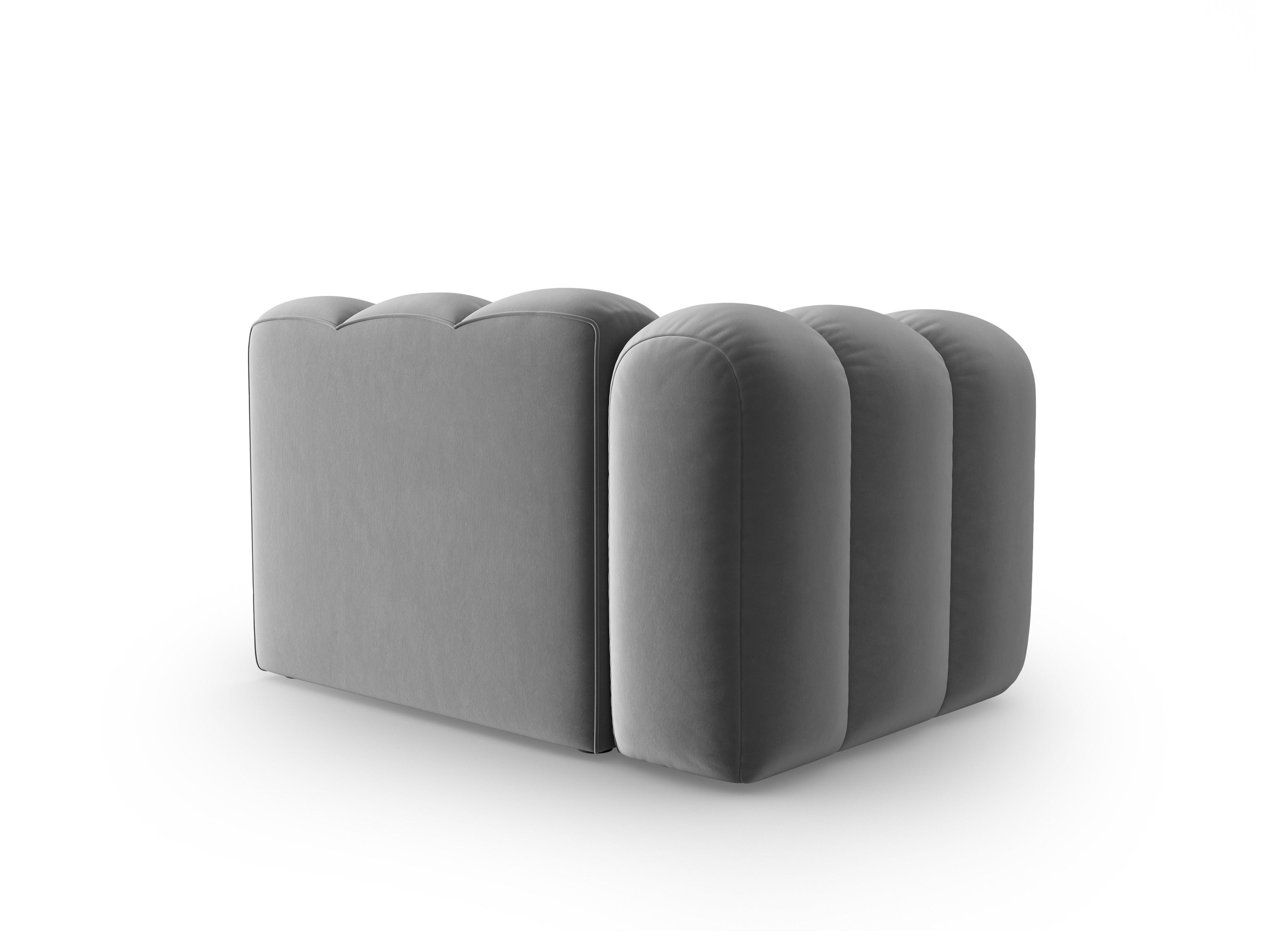 Sofa modułowa aksamitna lewostronna LUPINE szary - element końcowy - Image 3