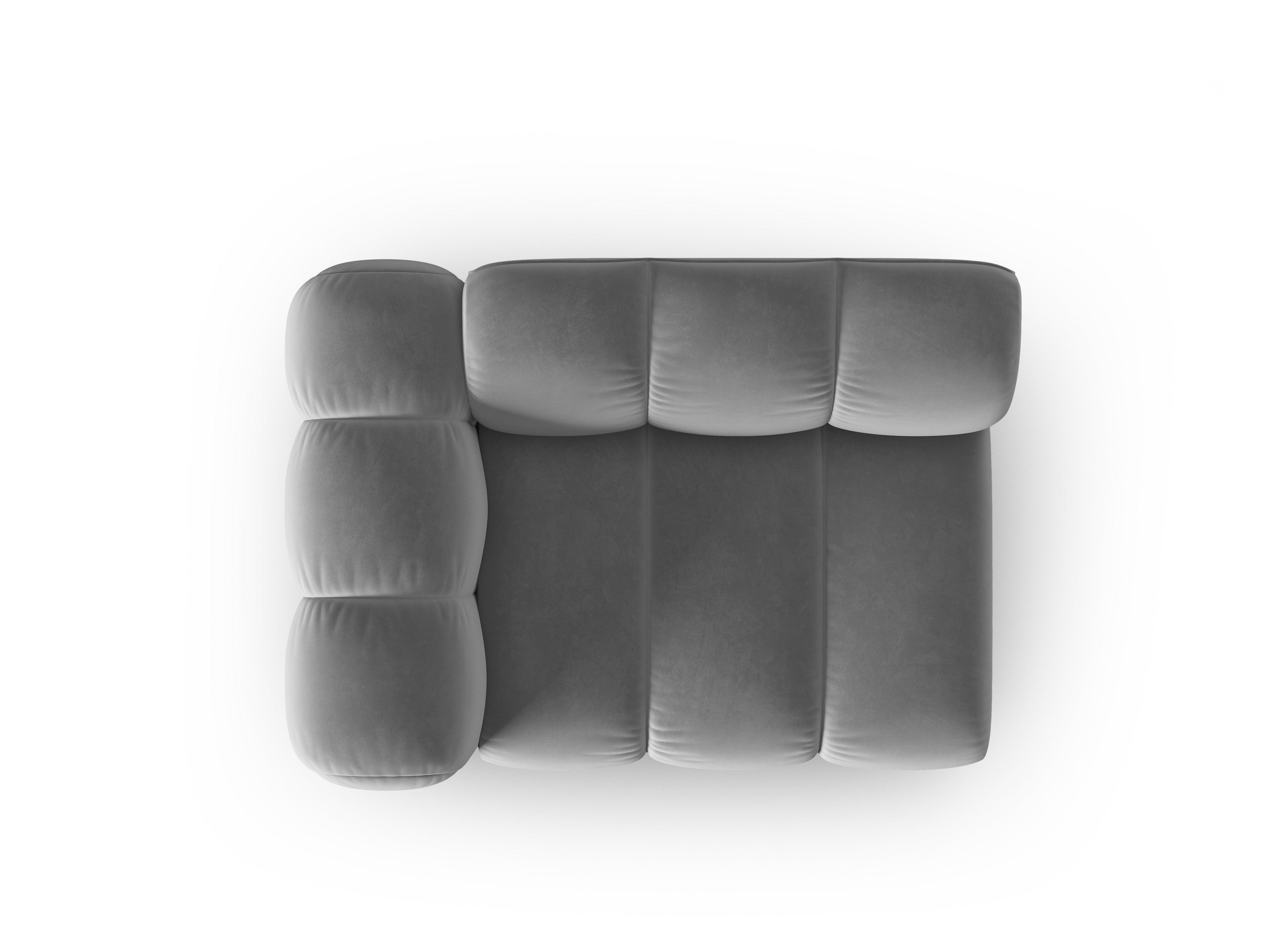Sofa modułowa aksamitna lewostronna LUPINE szary - element końcowy - Image 4