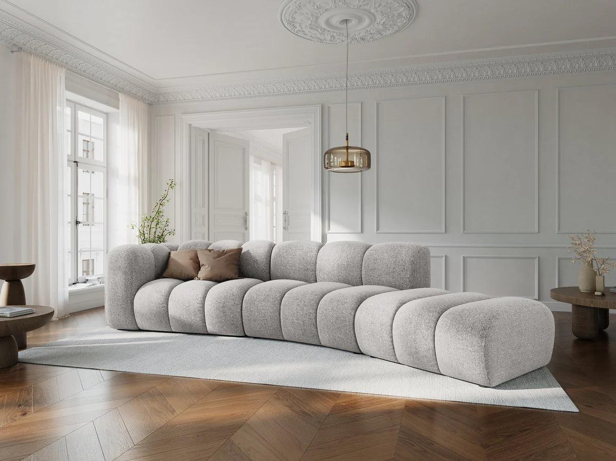 Sofa modułowa aksamitna lewostronna LUPINE szary - element końcowy - Image 6