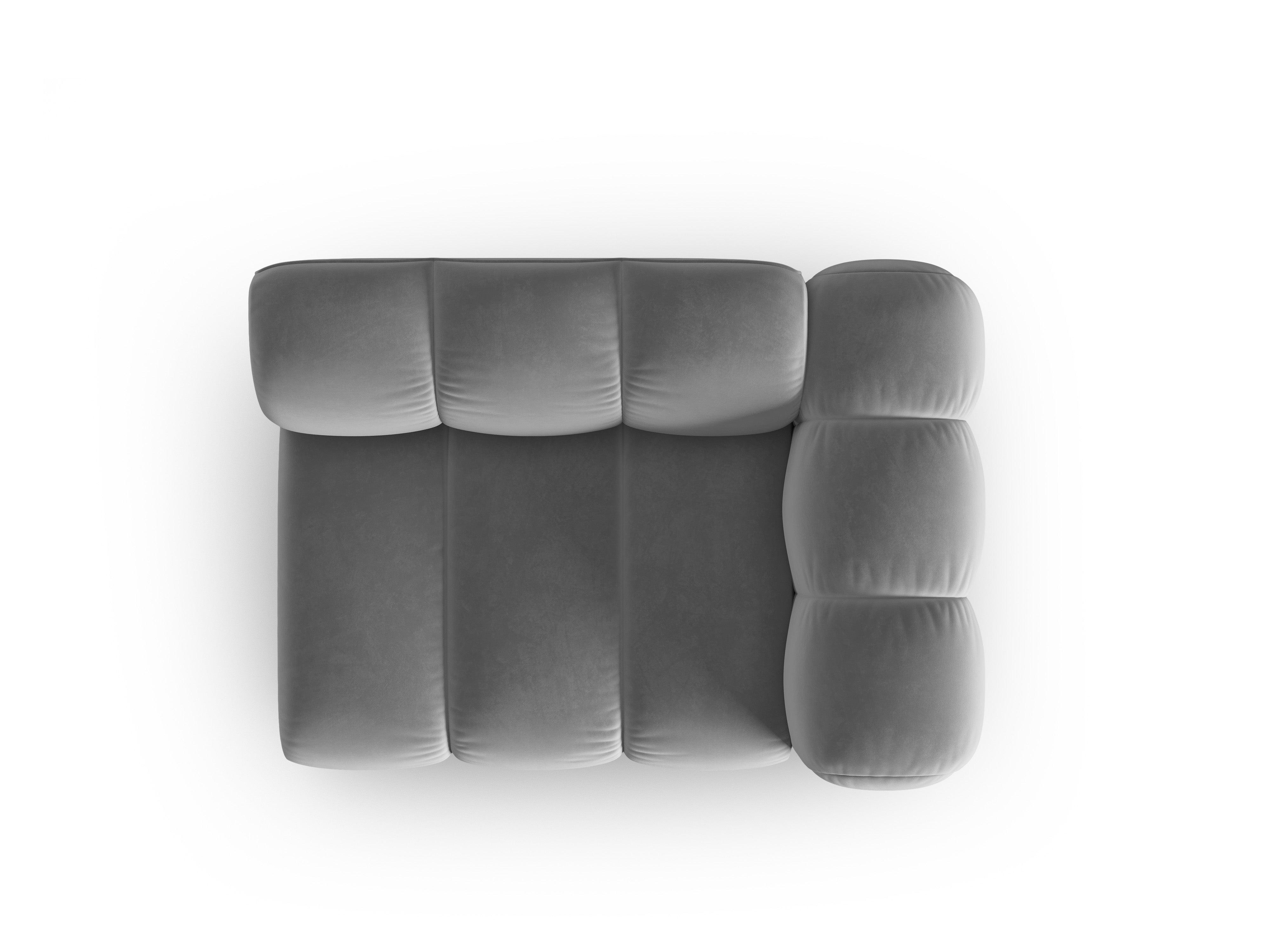 Sofa modułowa aksamitna prawostronna LUPINE szary - element końcowy - Image 3