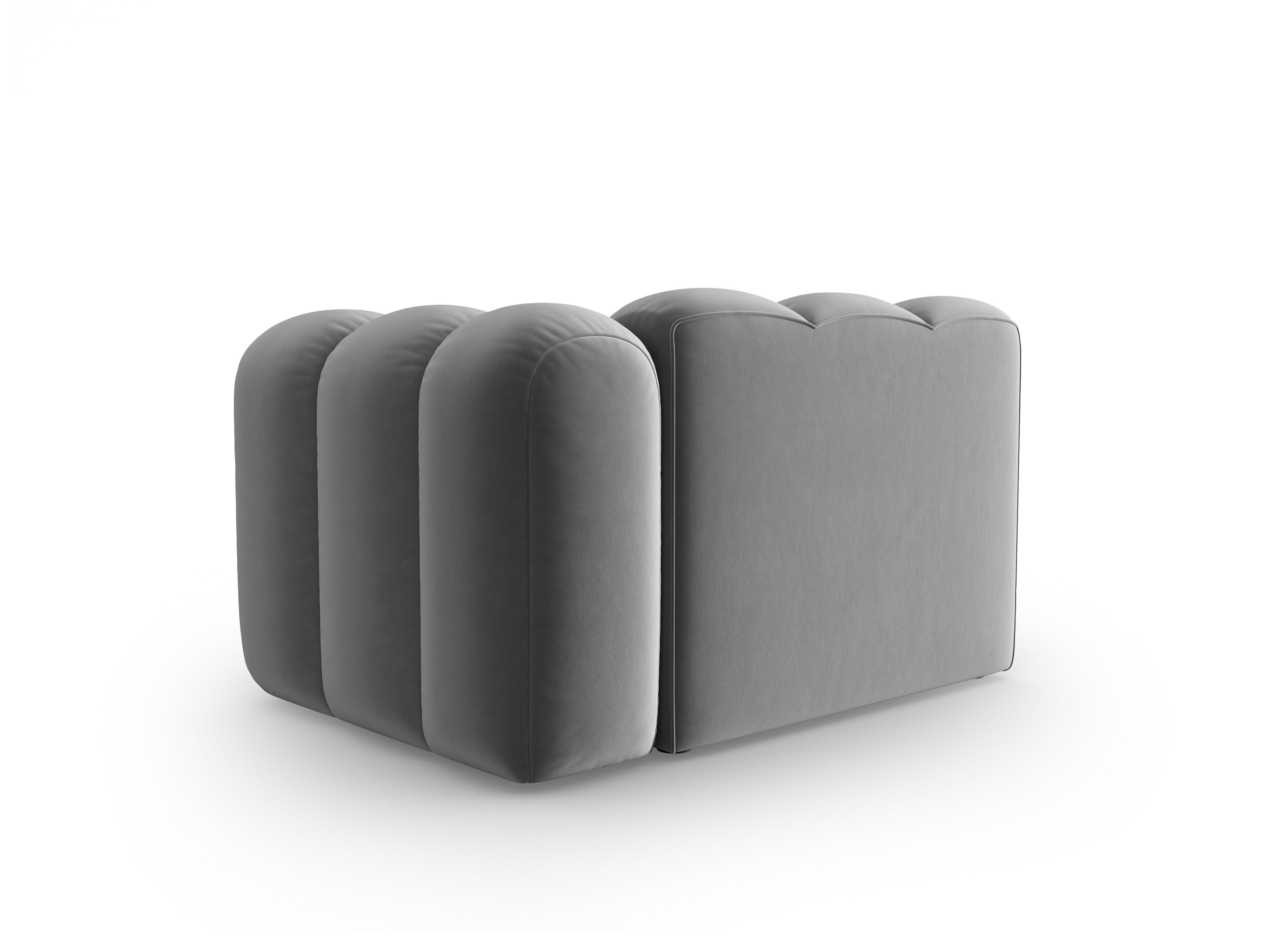 Sofa modułowa aksamitna prawostronna LUPINE szary - element końcowy - Image 4