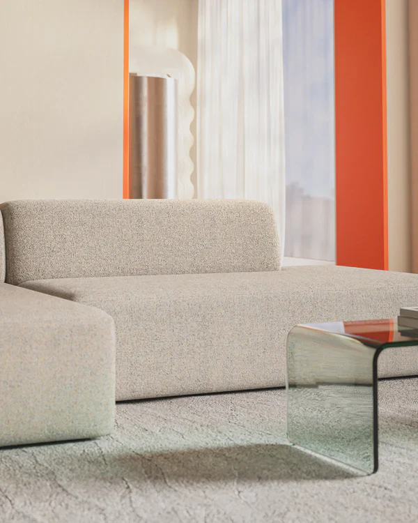 Sofa modułowa UMI - element otwarty lewostronny beżowy - Image 5