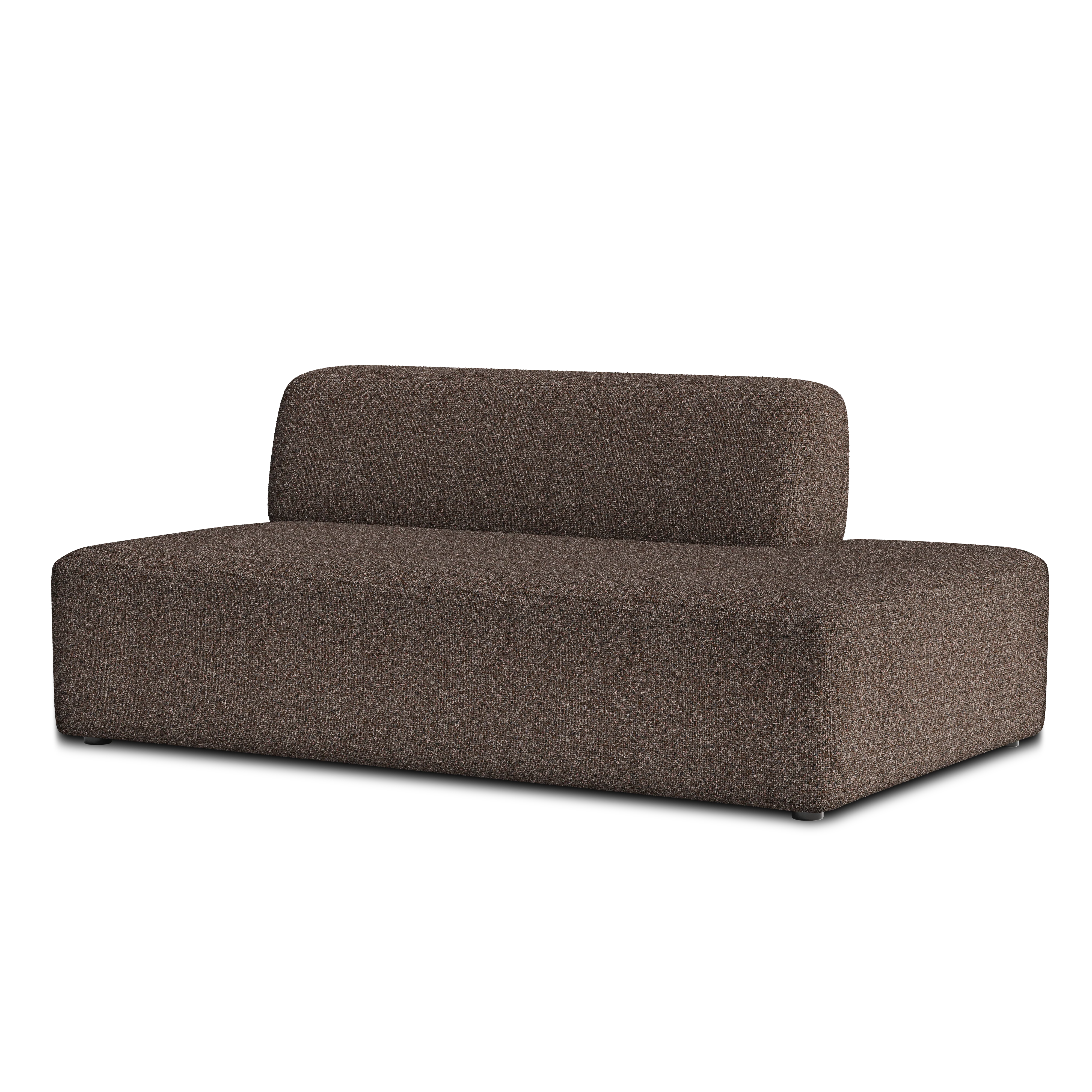 Sofa modułowa UMI - element otwarty lewostronny brązowy