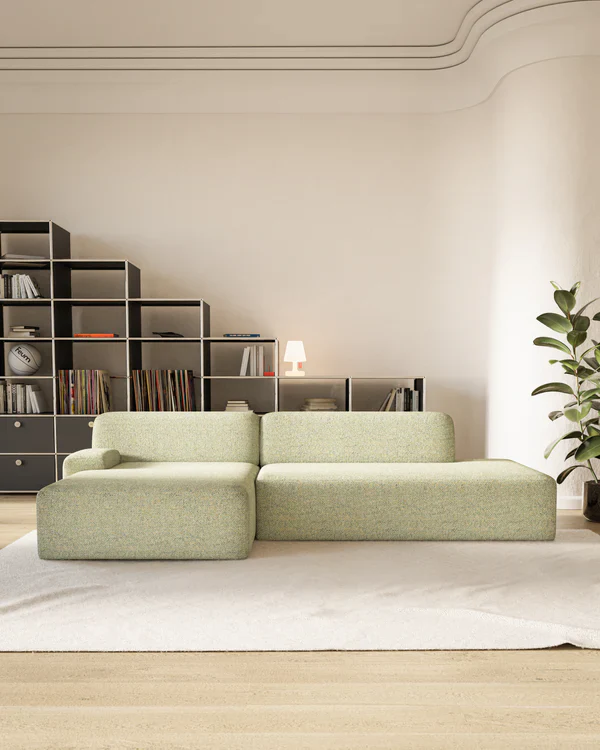 Sofa modułowa UMI - element otwarty lewostronny jasny zielony - Image 2