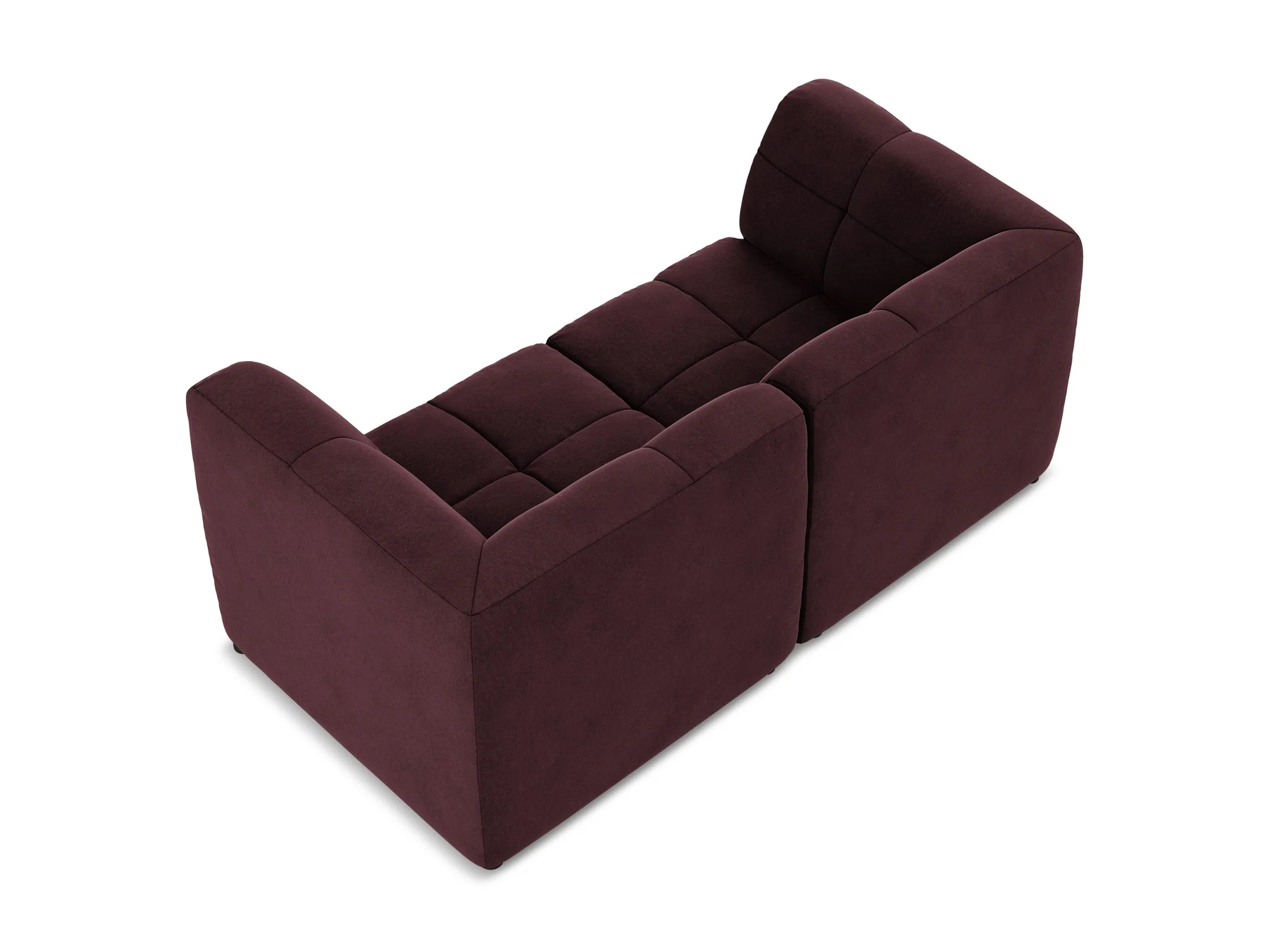 Sofa modułowa aksamitna 2-osobowa ALOHA burgundowy - Image 5