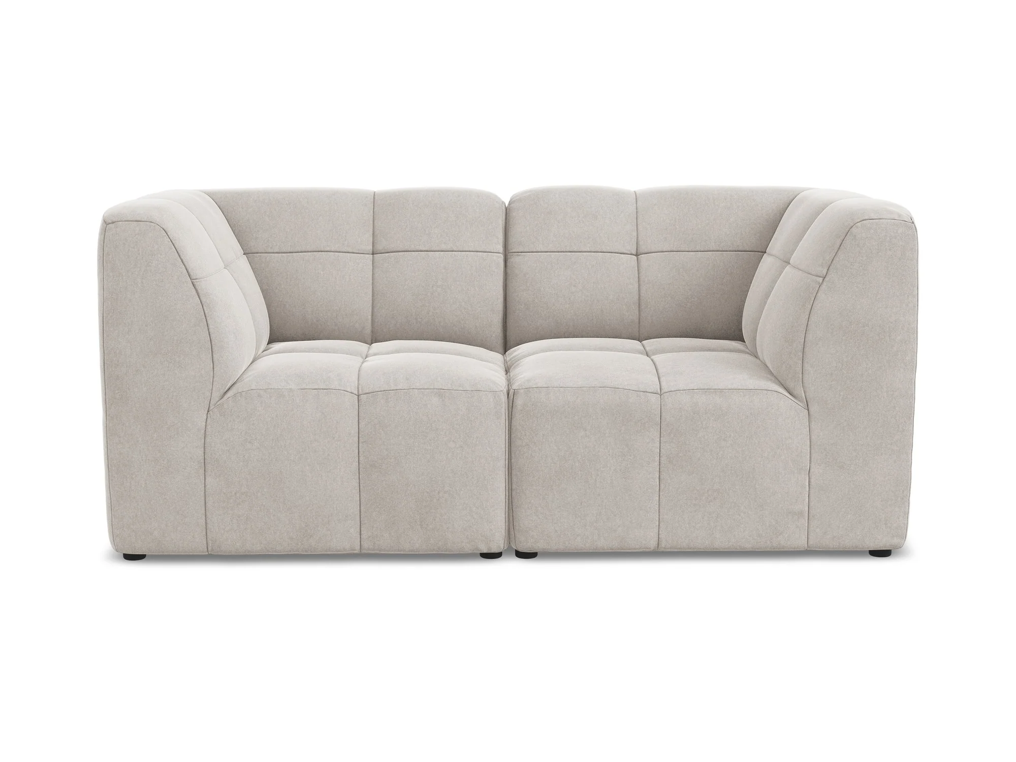 Sofa modułowa aksamitna 2-osobowa ALOHA jasnobeżowy - Image 3