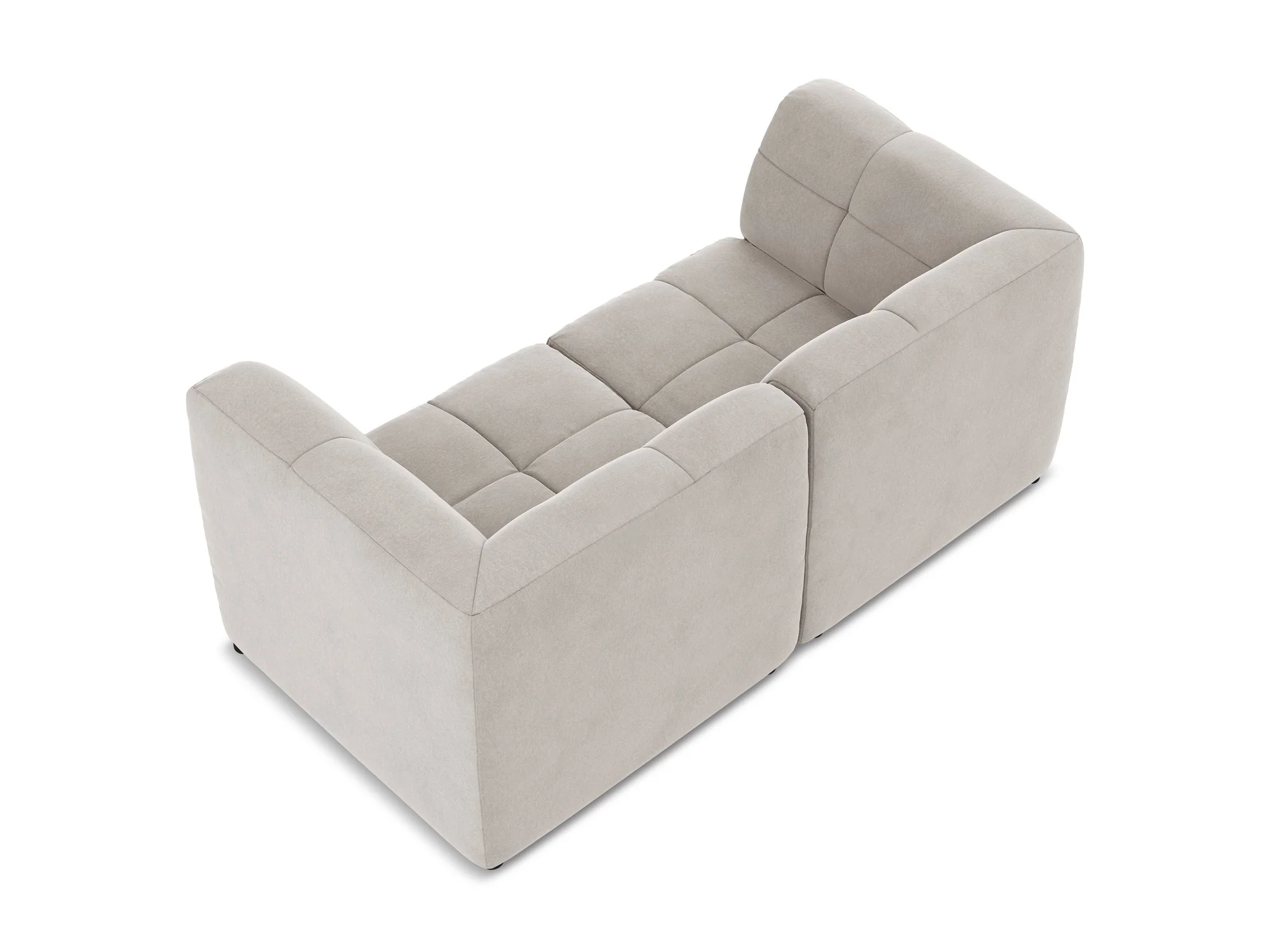 Sofa modułowa aksamitna 2-osobowa ALOHA jasnobeżowy - Image 5