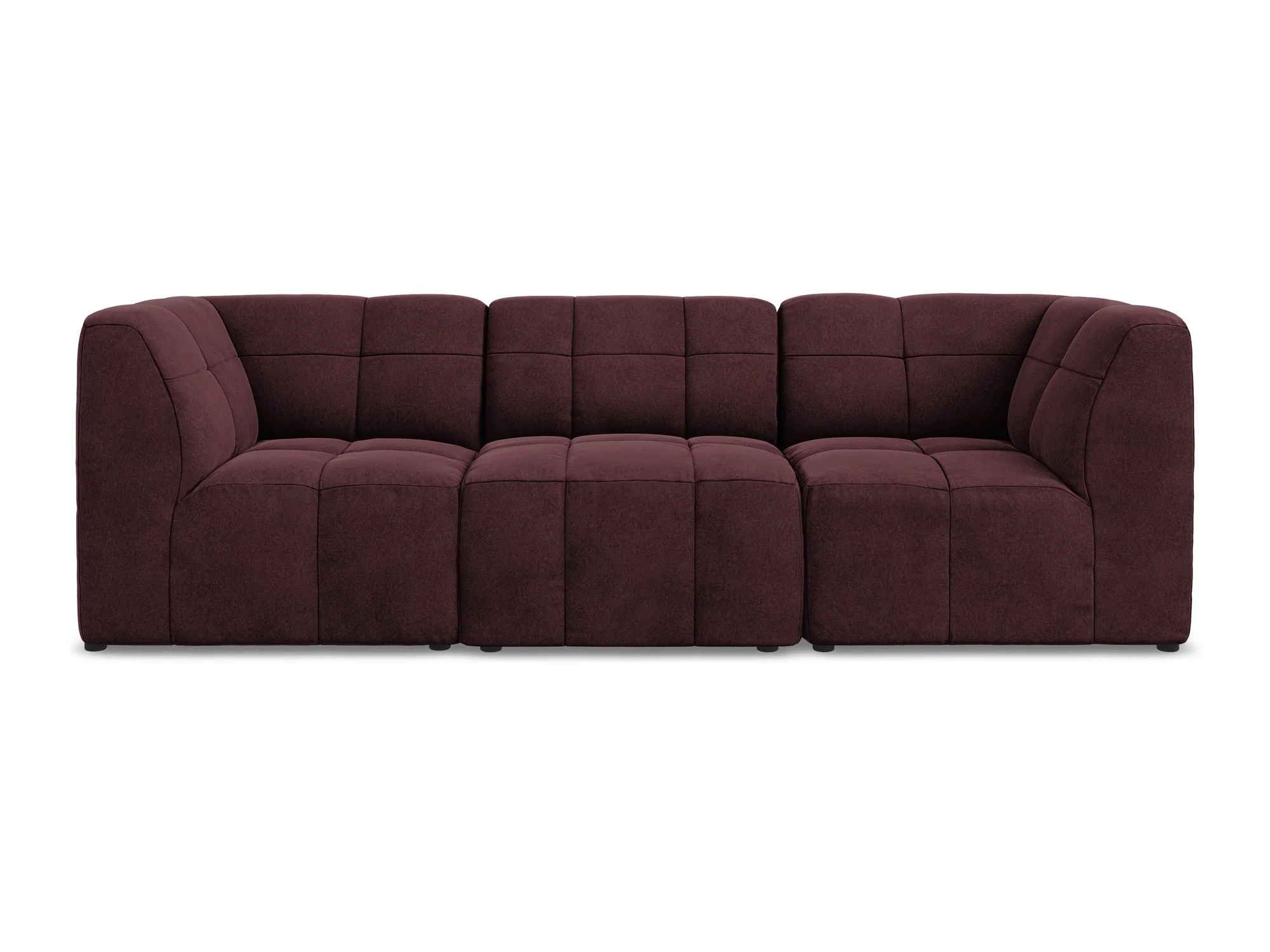 Sofa modułowa aksamitna 3-osobowa ALOHA burgundowy - Image 3