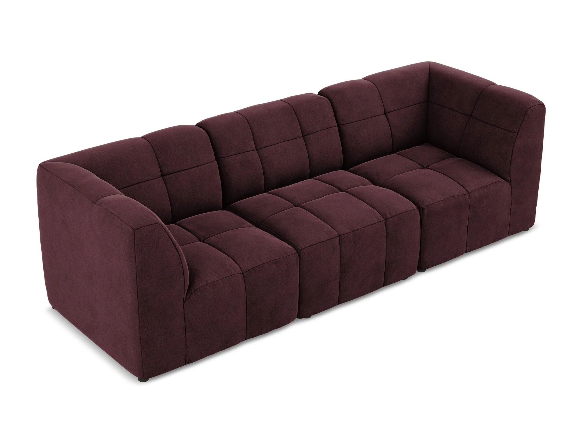 Sofa modułowa aksamitna 3-osobowa ALOHA burgundowy - Image 4