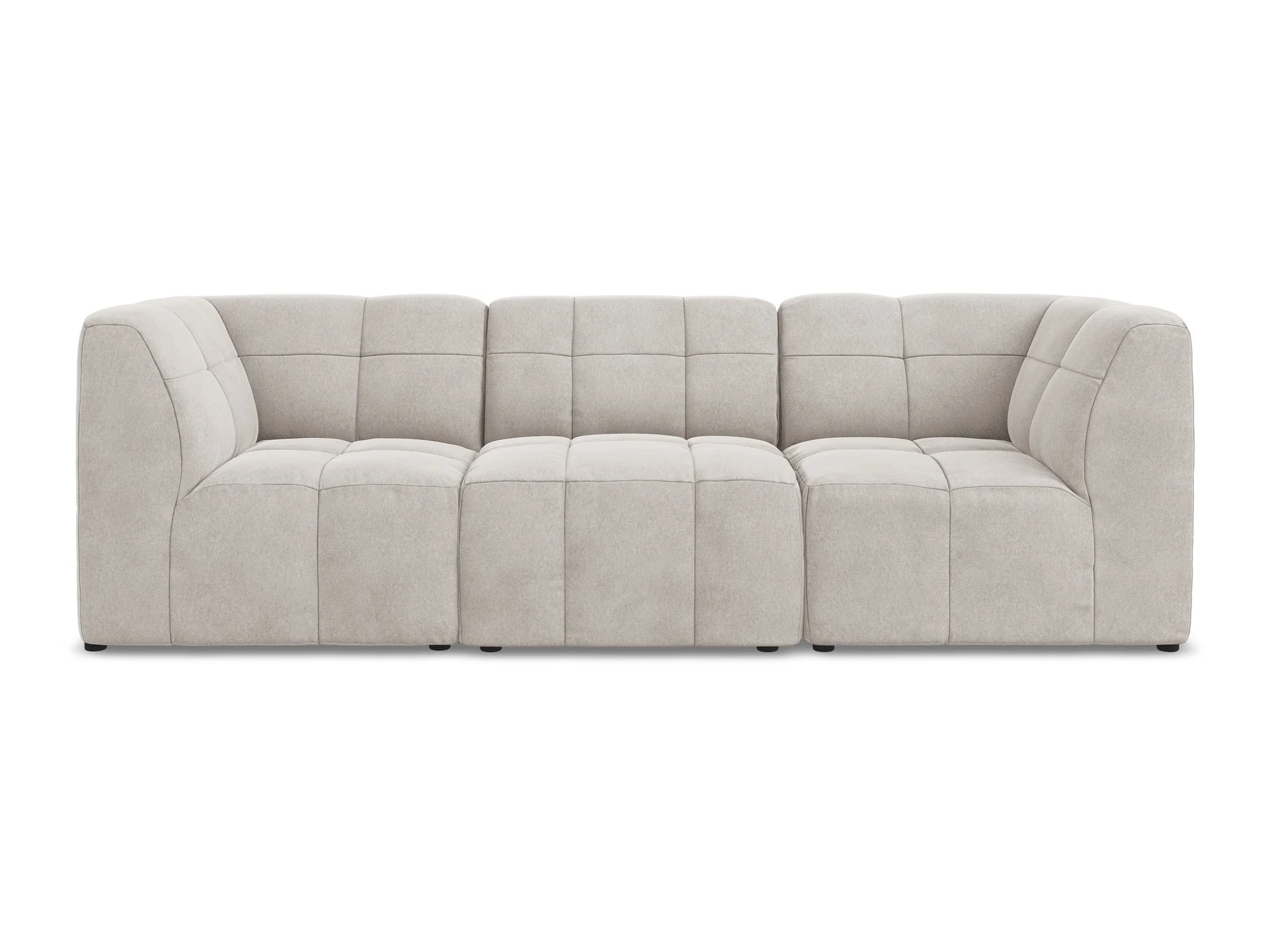 Sofa modułowa aksamitna 3-osobowa ALOHA jasnobeżowy - Image 3