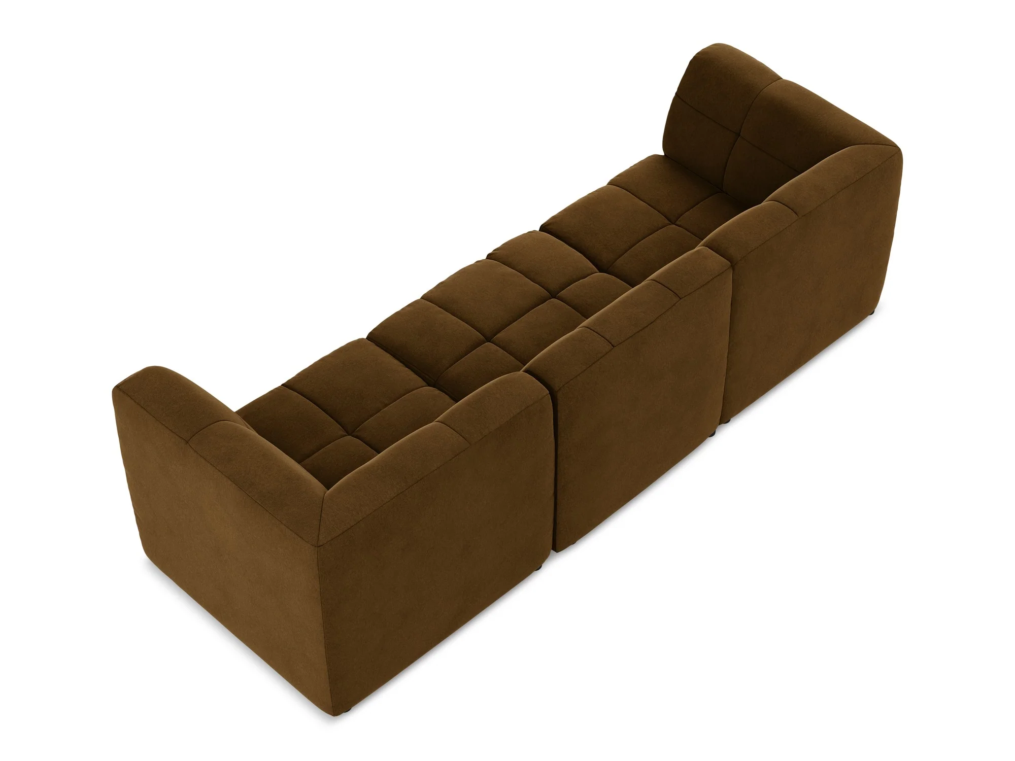 Sofa modułowa aksamitna 3-osobowa ALOHA musztardowy - Image 5