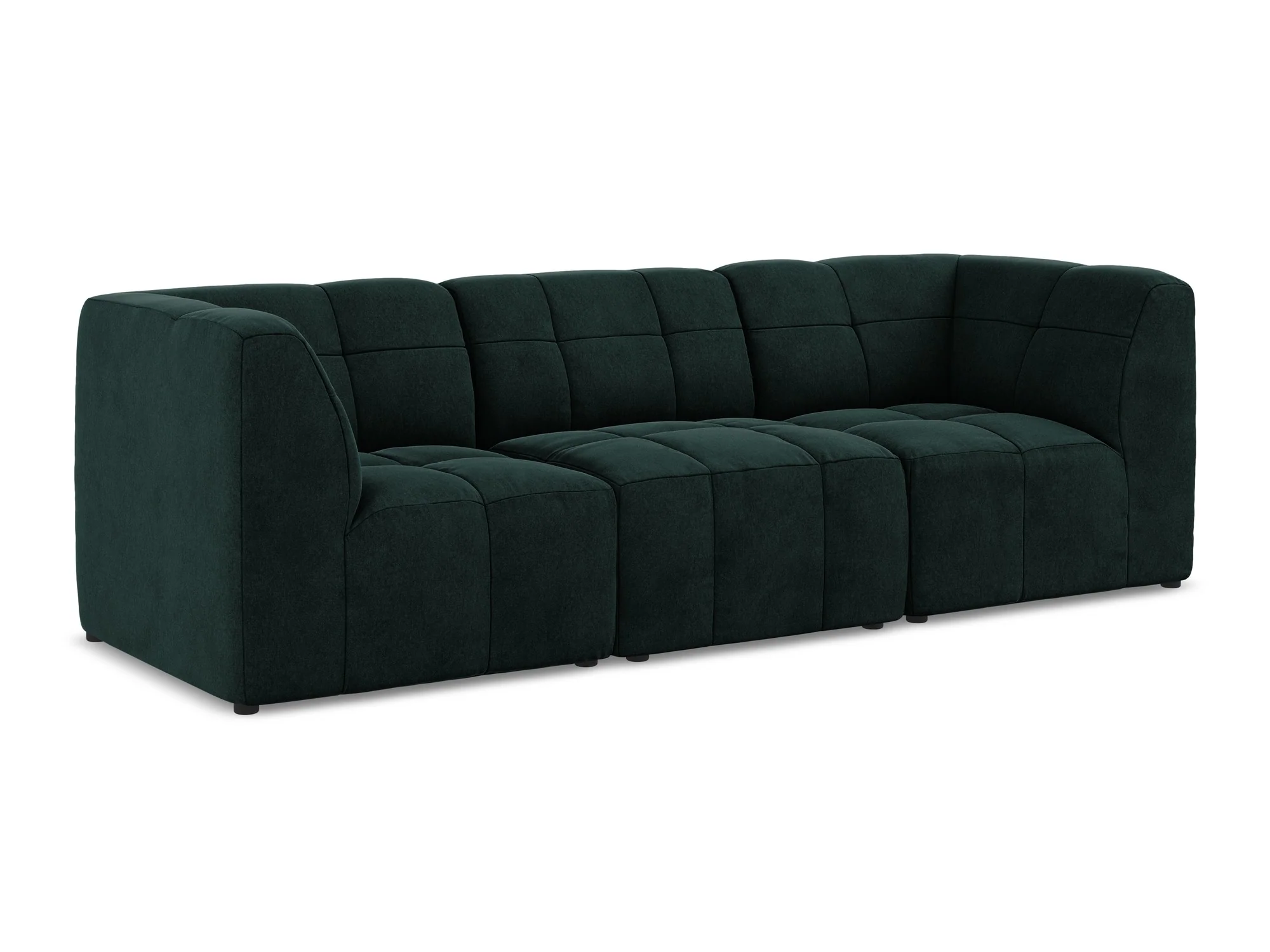 Sofa modułowa aksamitna 3-osobowa ALOHA szarozielony