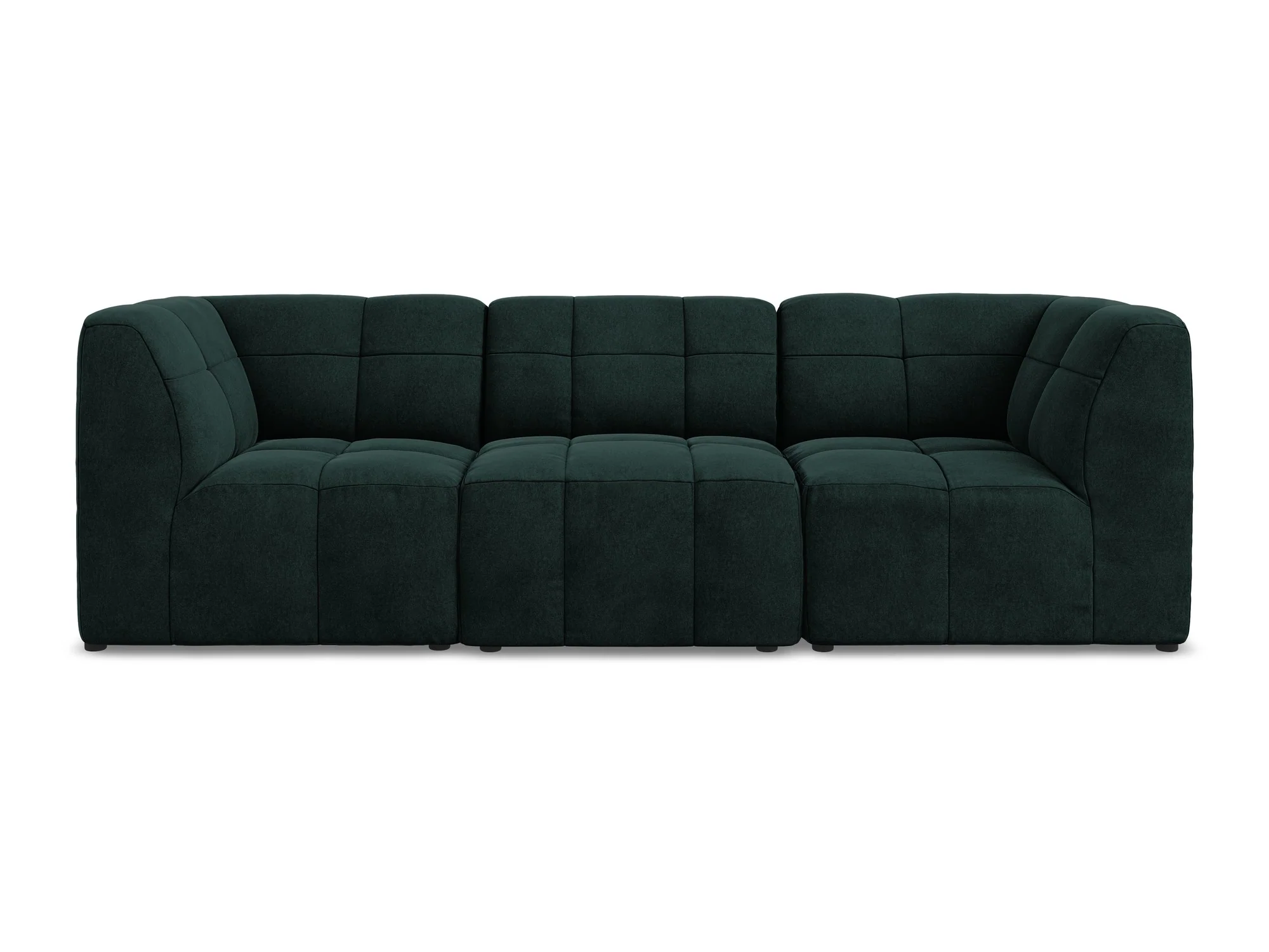 Sofa modułowa aksamitna 3-osobowa ALOHA szarozielony - Image 3
