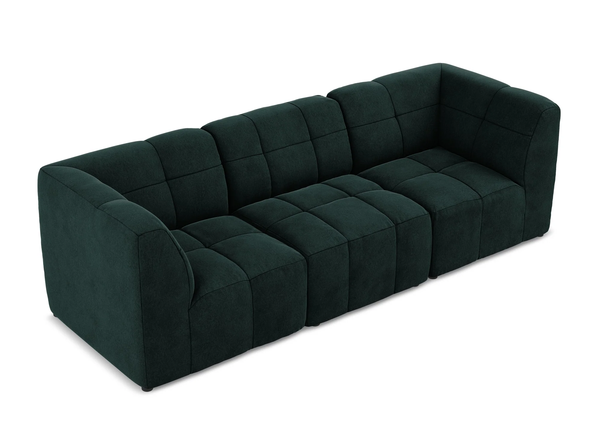 Sofa modułowa aksamitna 3-osobowa ALOHA szarozielony - Image 4