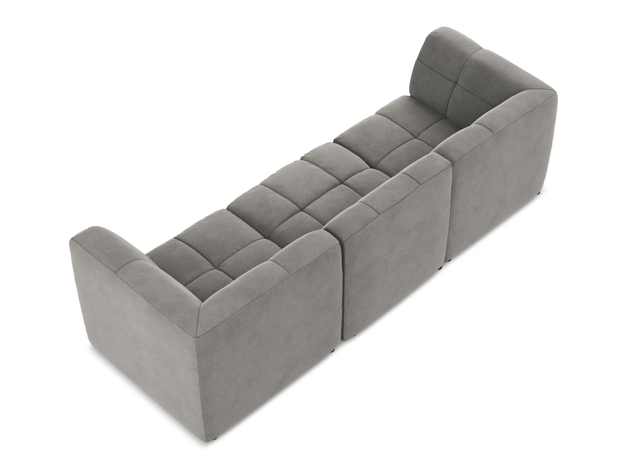 Sofa modułowa aksamitna 3-osobowa ALOHA szary - Image 5