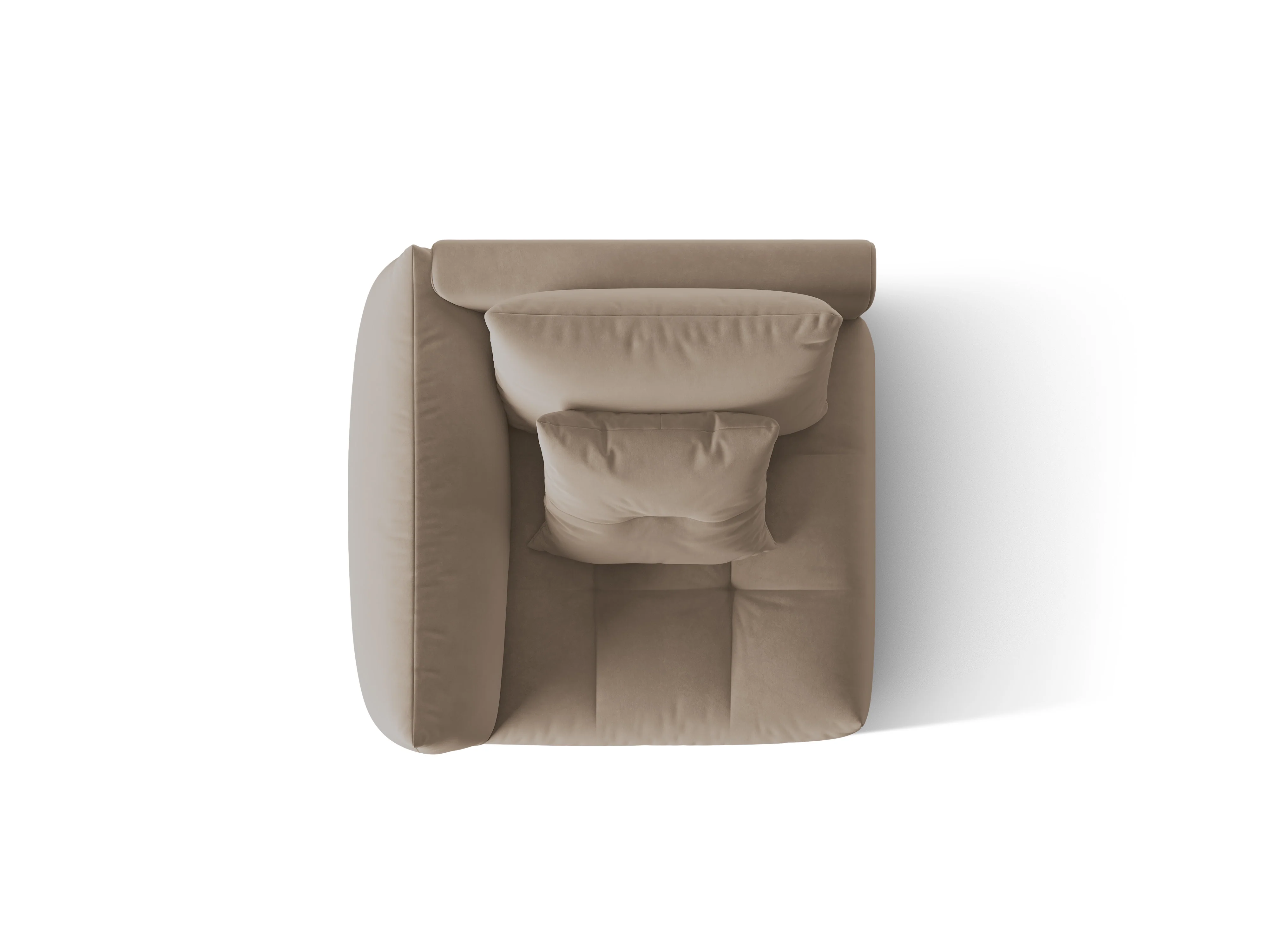 Sofa modułowa aksamitna BLOOM - element lewostronny jasnobrązowy - Image 4