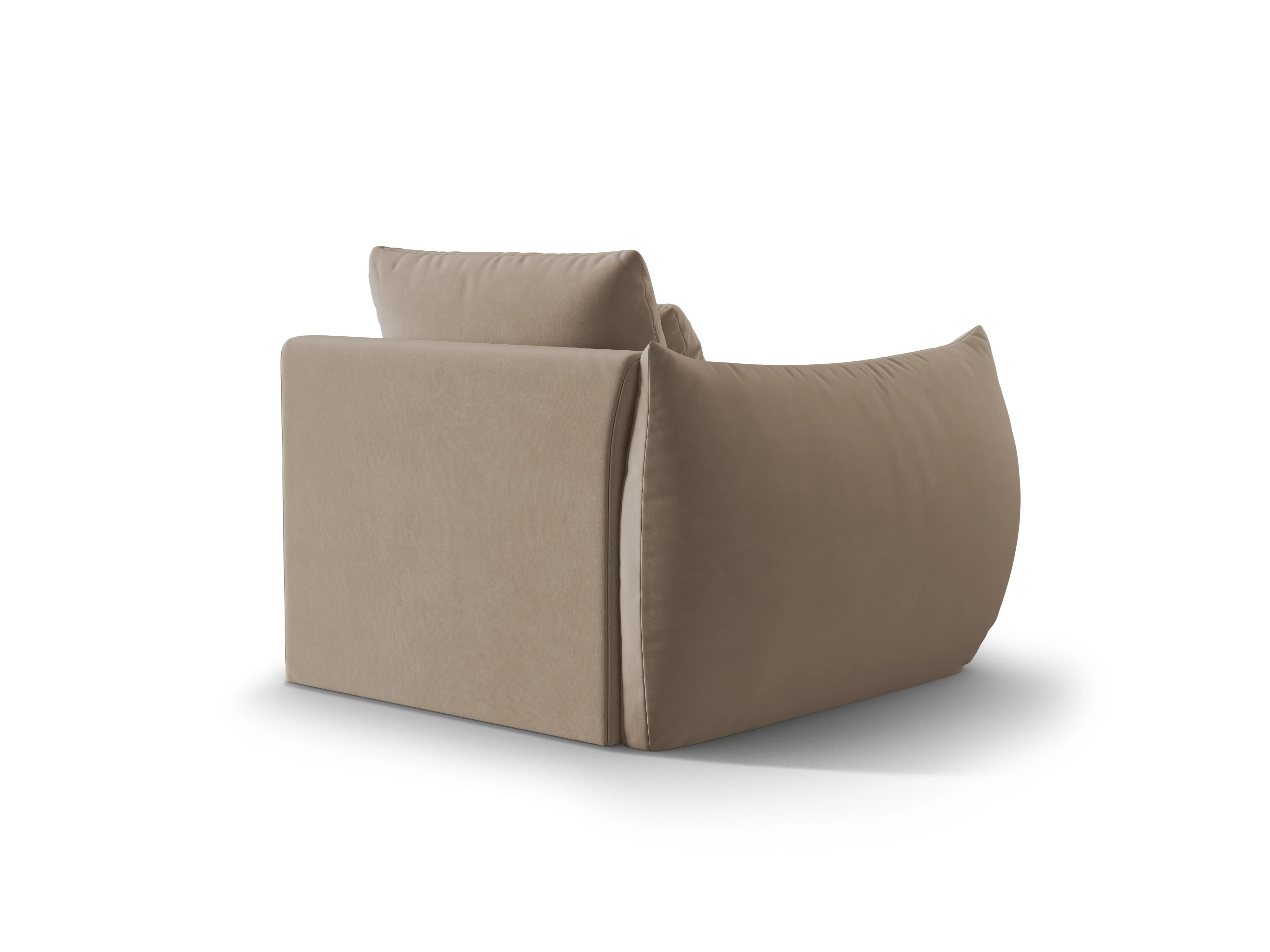 Sofa modułowa aksamitna BLOOM - element lewostronny jasnobrązowy - Image 5