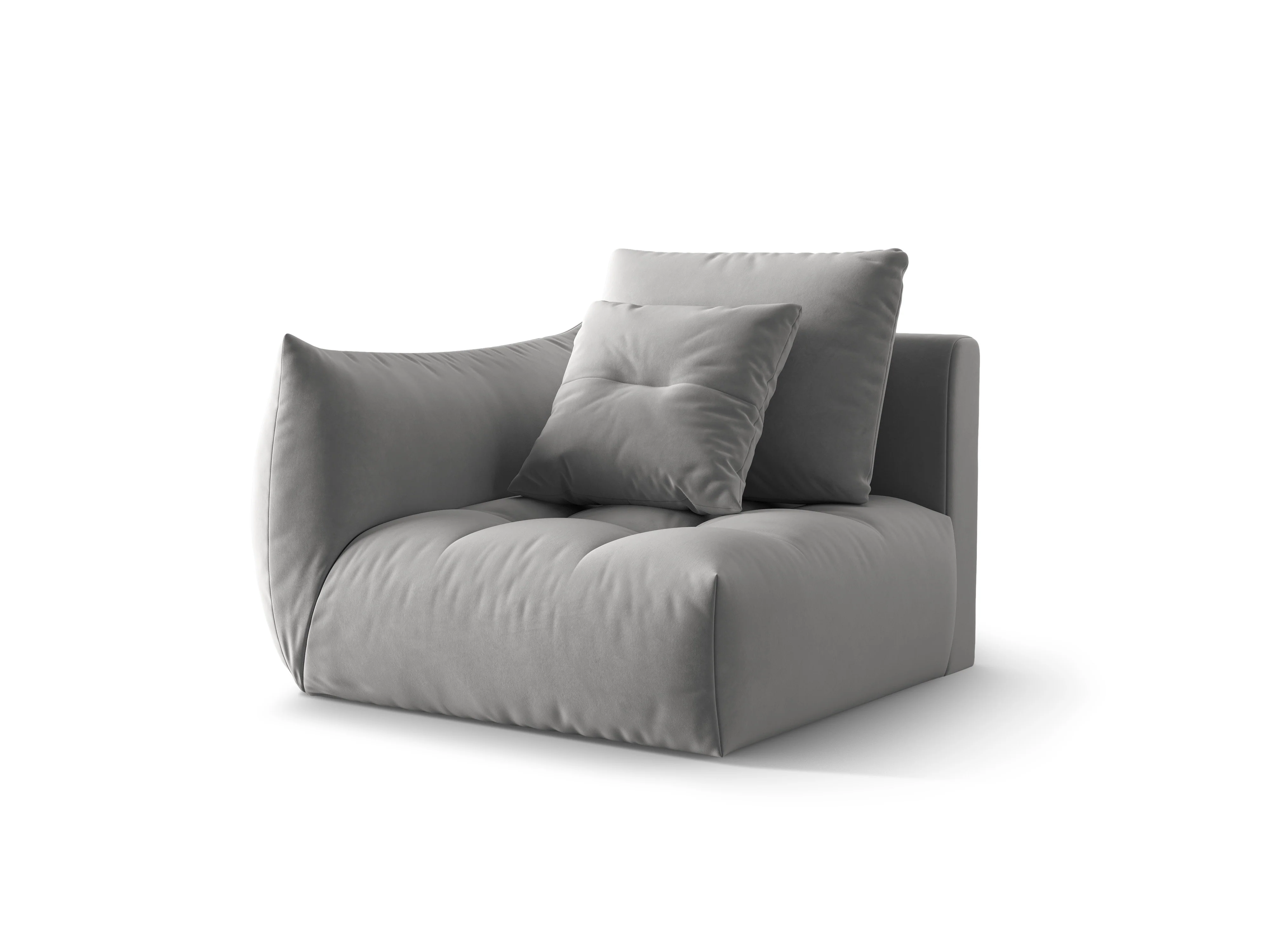 Sofa modułowa aksamitna BLOOM - element lewostronny szary - Image 3