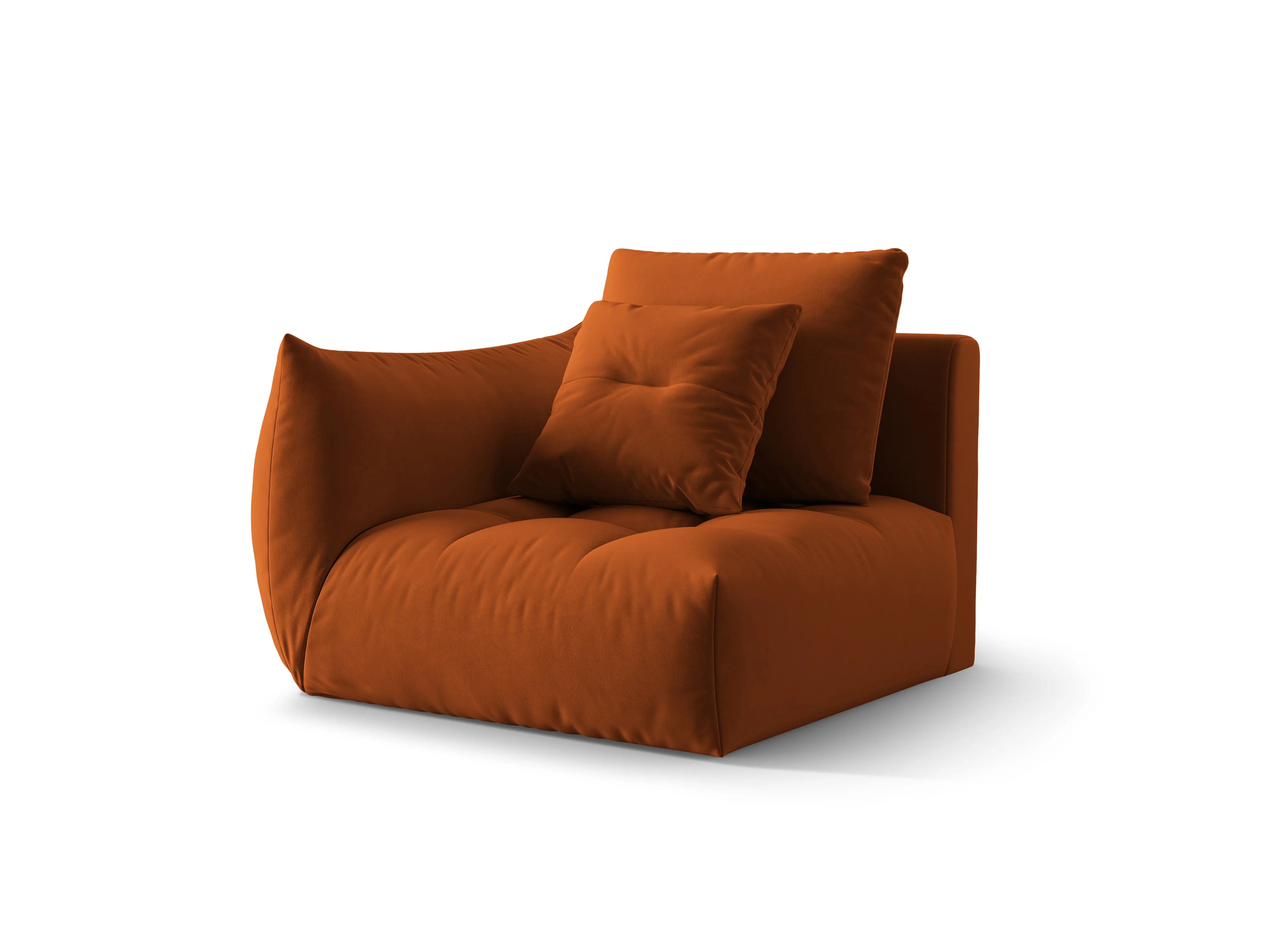 Sofa modułowa aksamitna BLOOM - element lewostronny terracotta - Image 3