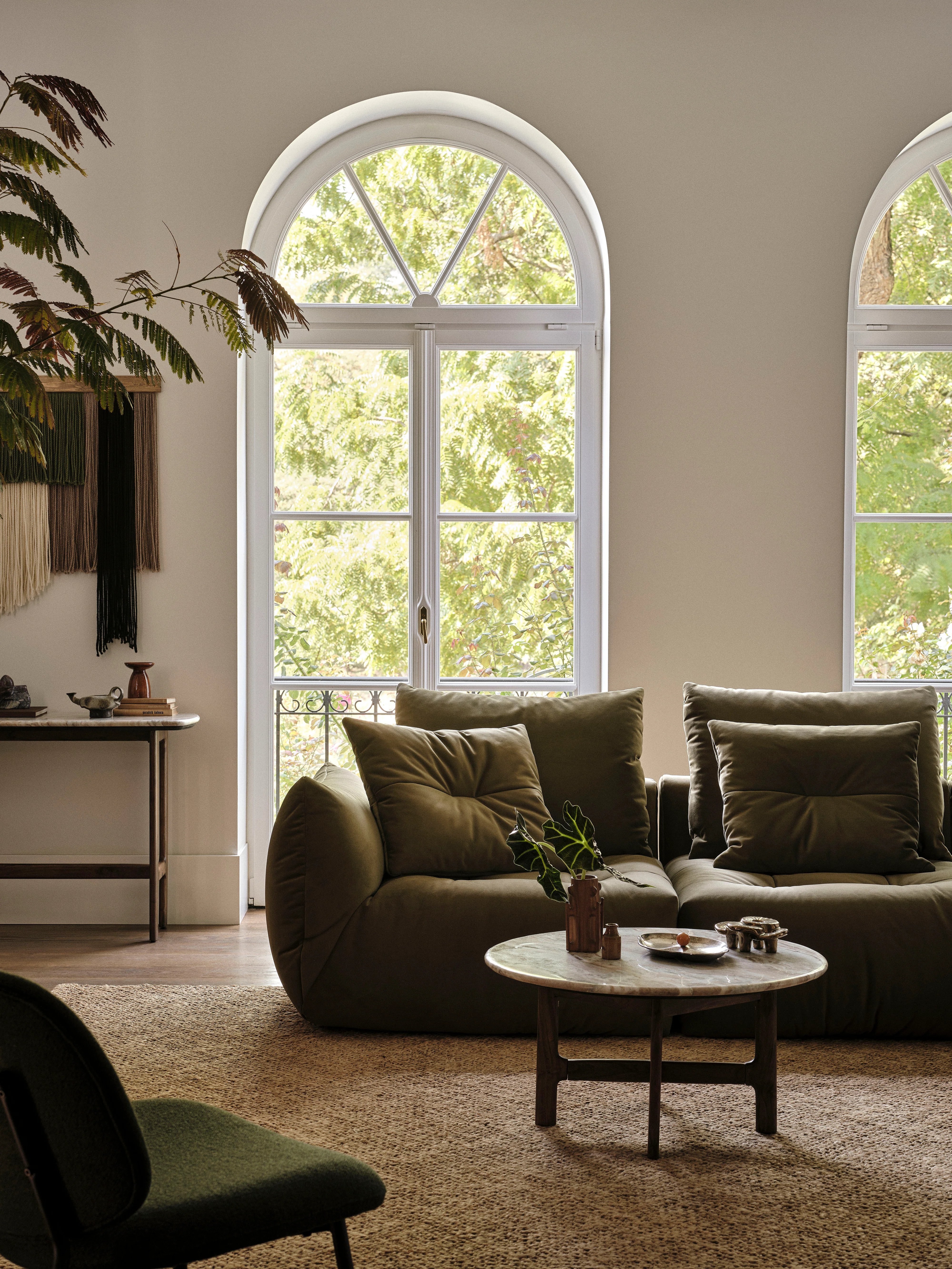 Sofa modułowa BLOOM - element lewostronny ciemnobeżowy szenil - Image 11