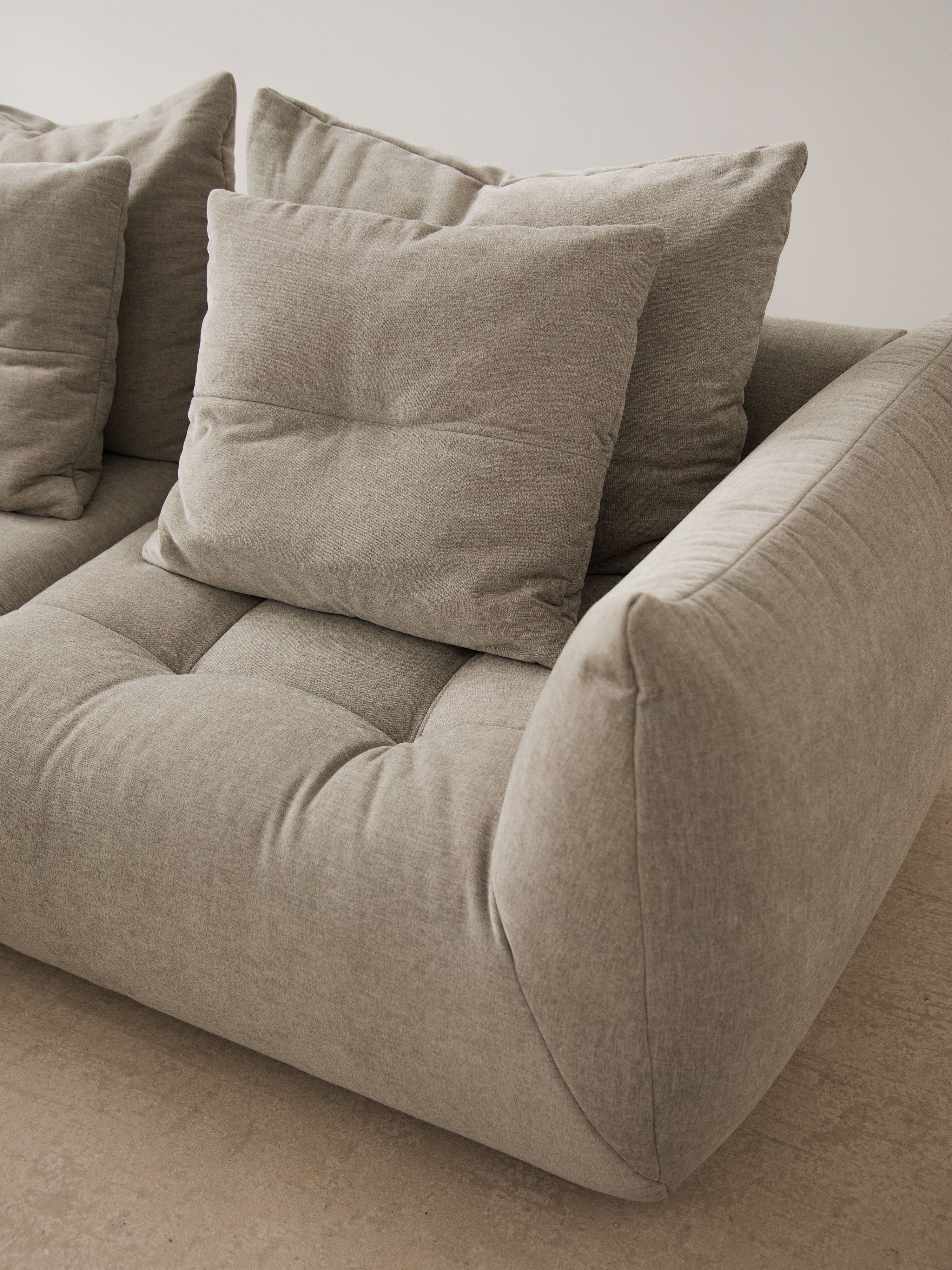 Sofa modułowa BLOOM - element lewostronny ciemnobeżowy szenil - Image 9
