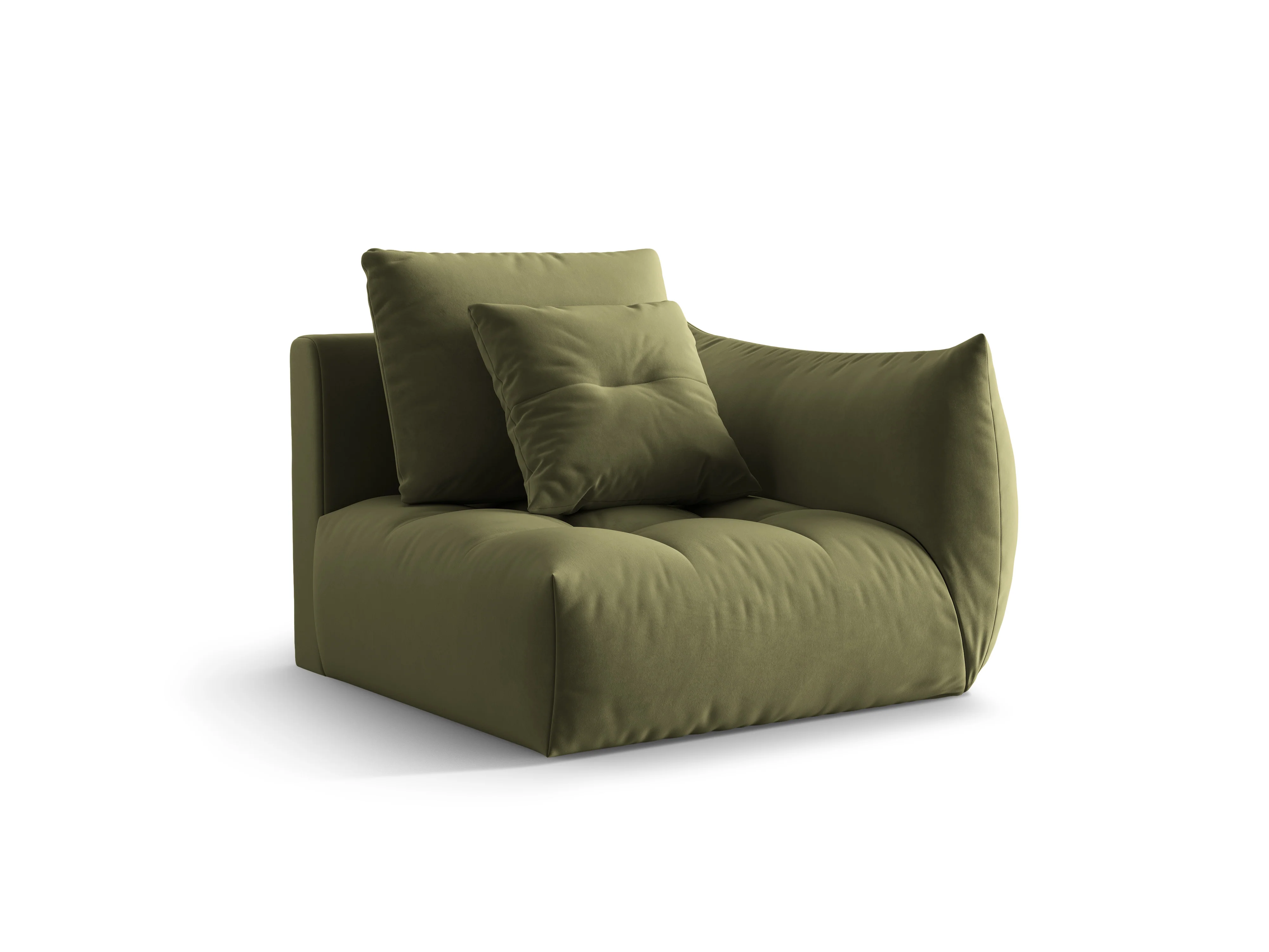 Sofa modułowa aksamitna BLOOM - element prawostronny zielony - Image 3