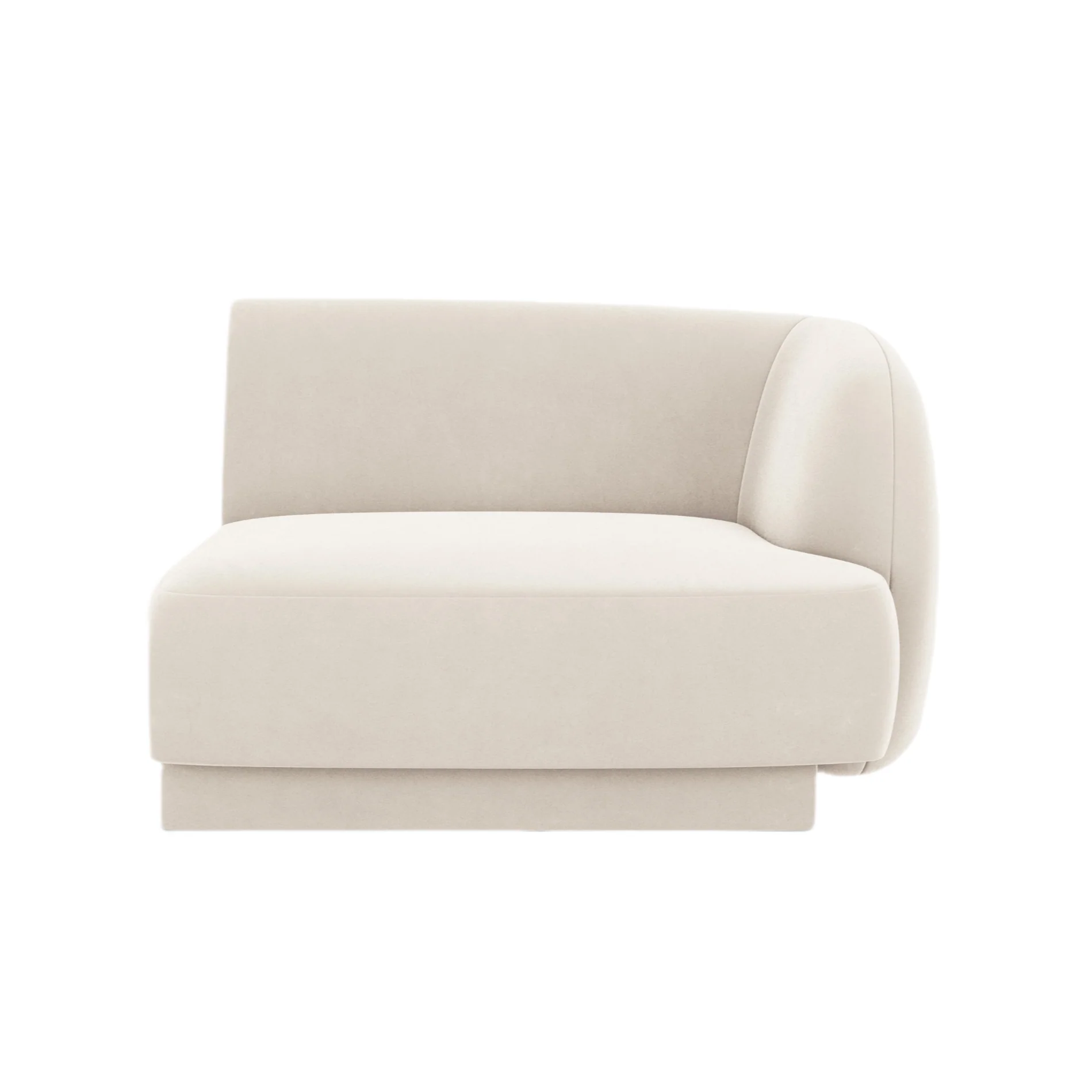Sofa modułowa aksamitna MILEY - moduł prawostronny jasnobeżowy