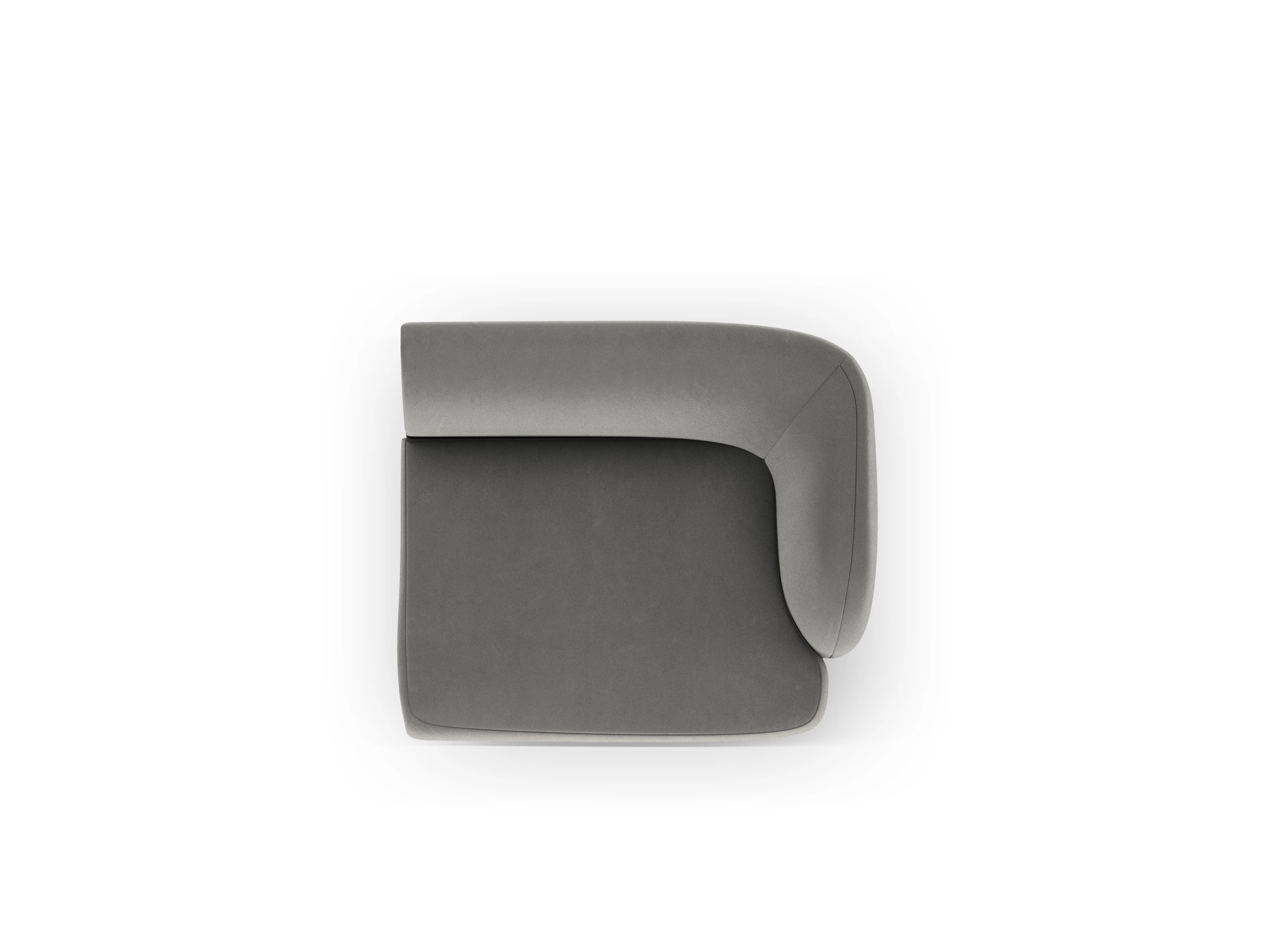 Sofa modułowa aksamitna MILEY - moduł prawostronny jasnoszary - Image 3