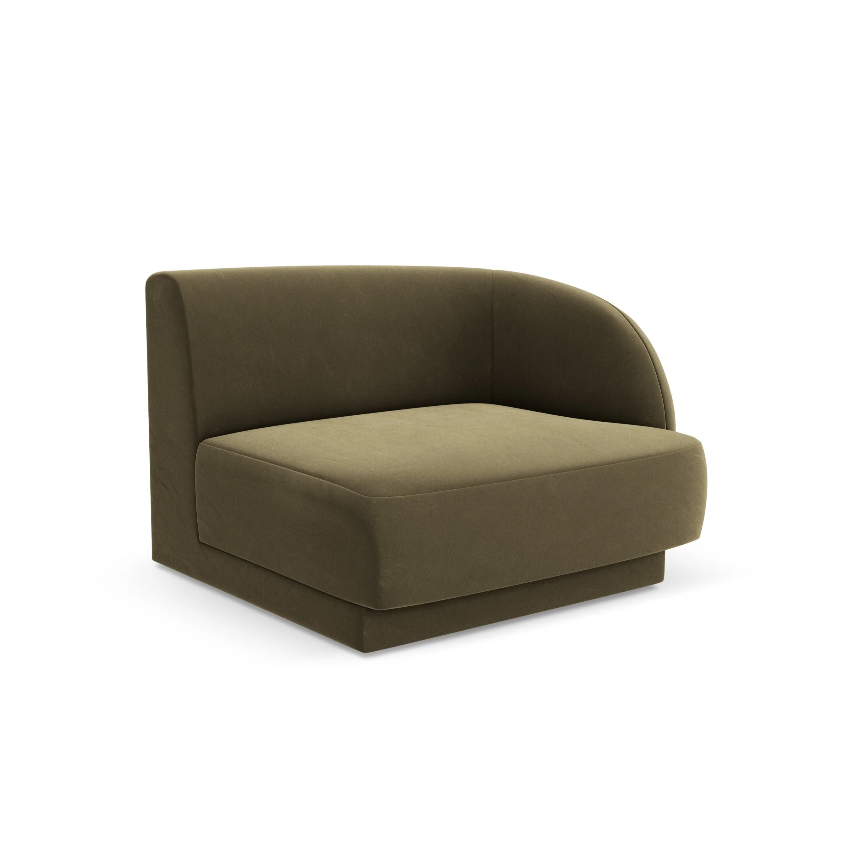 Sofa modułowa aksamitna MILEY - moduł prawostronny zielony - Image 2