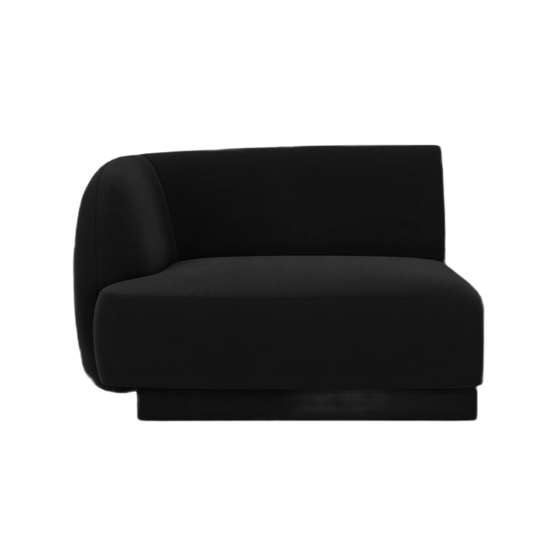 Sofa modułowa aksamitna MILEY - moduł lewostronny czarny