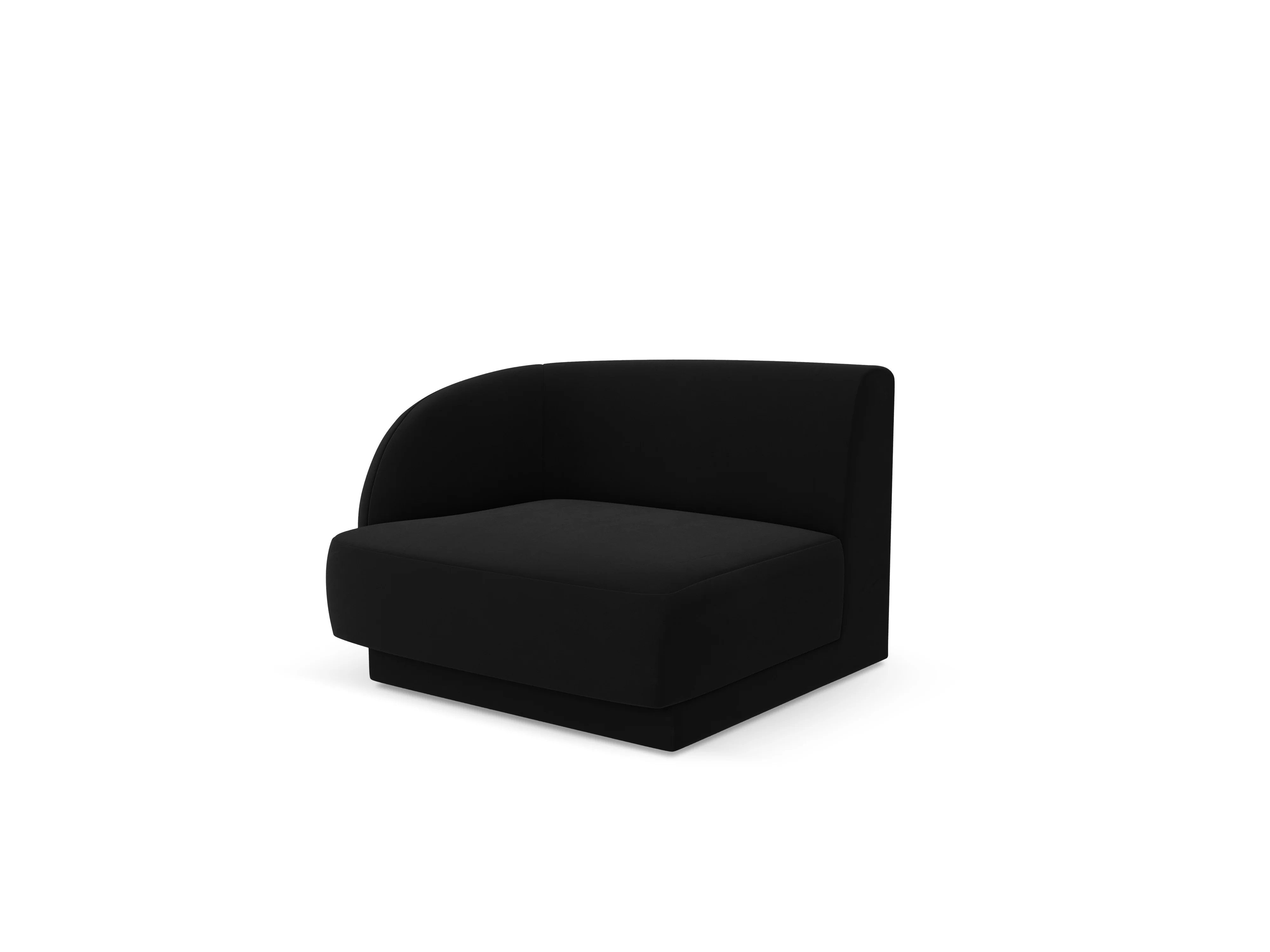 Sofa modułowa aksamitna MILEY - moduł lewostronny czarny - Image 4