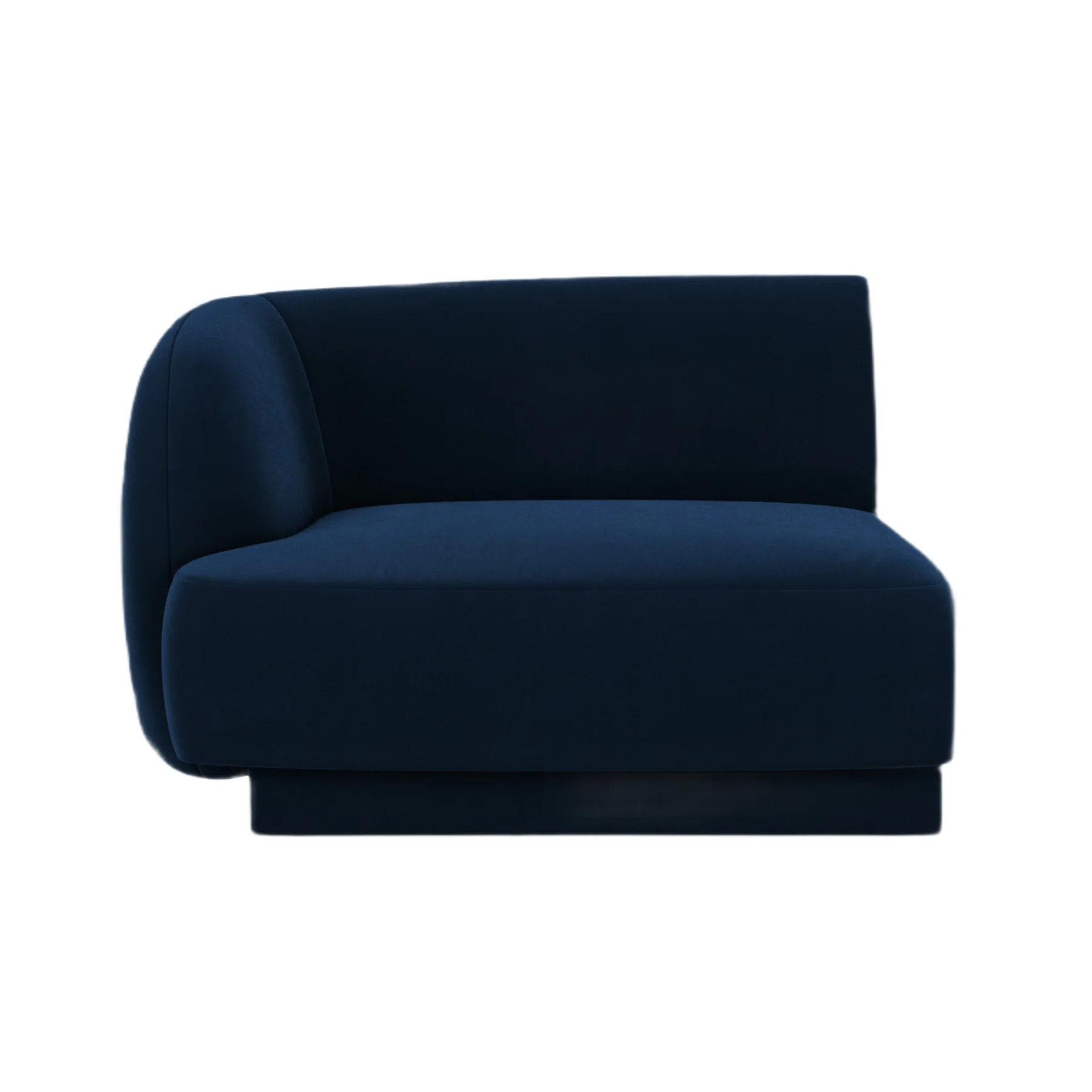 Sofa modułowa aksamitna MILEY - moduł lewostronny granat królewski