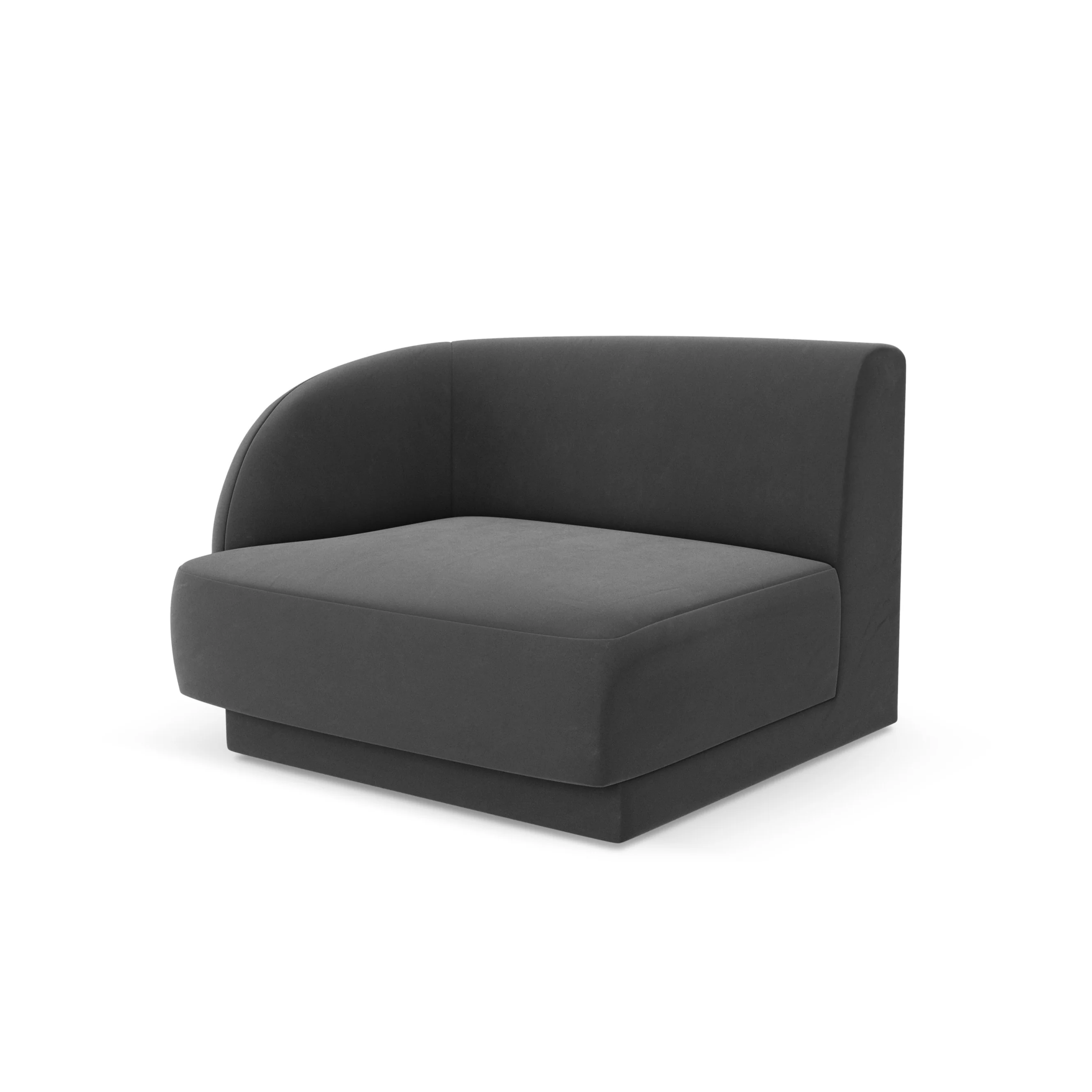Sofa modułowa aksamitna MILEY - moduł lewostronny szary - Image 2