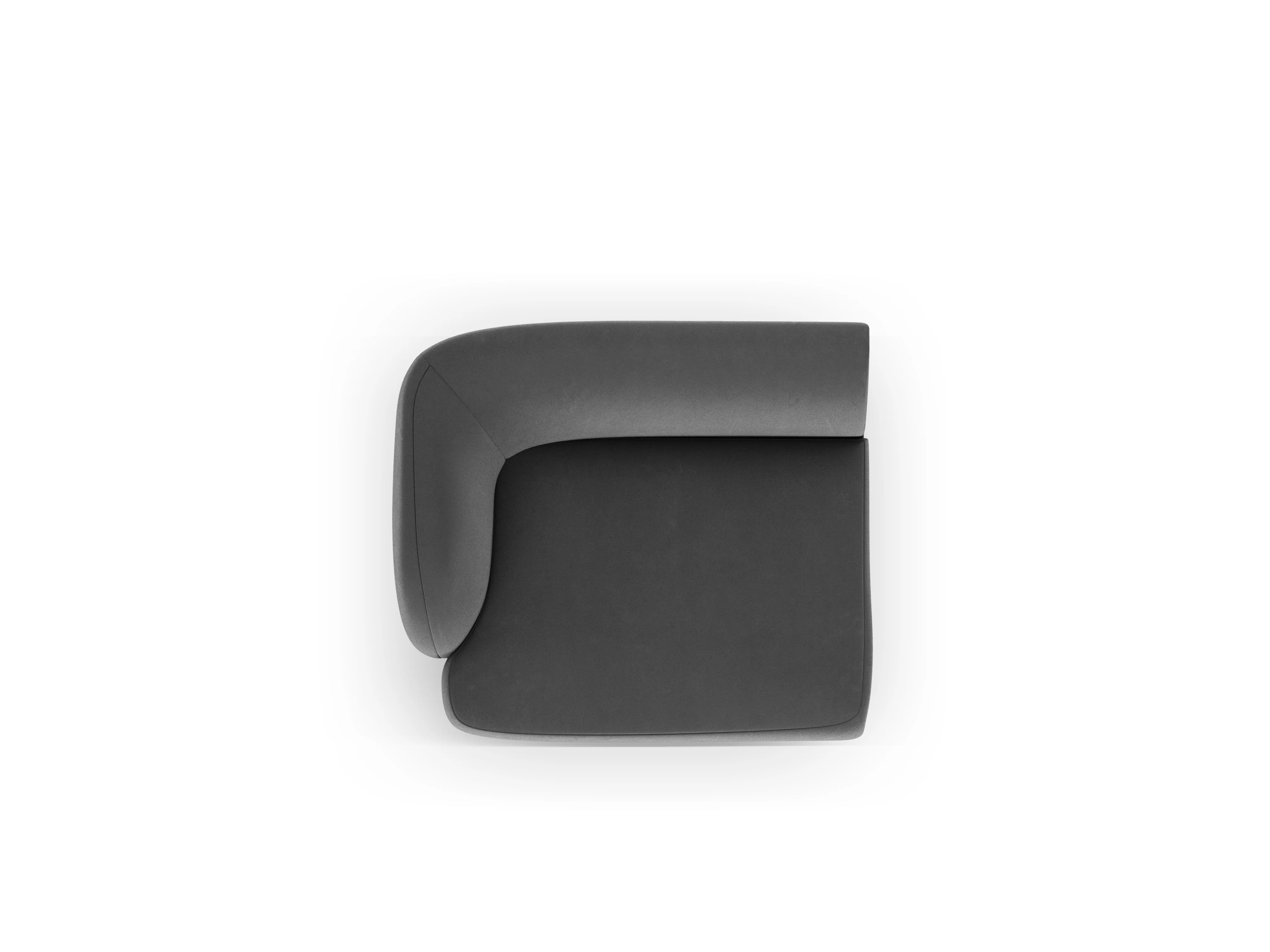 Sofa modułowa aksamitna MILEY - moduł lewostronny szary - Image 3