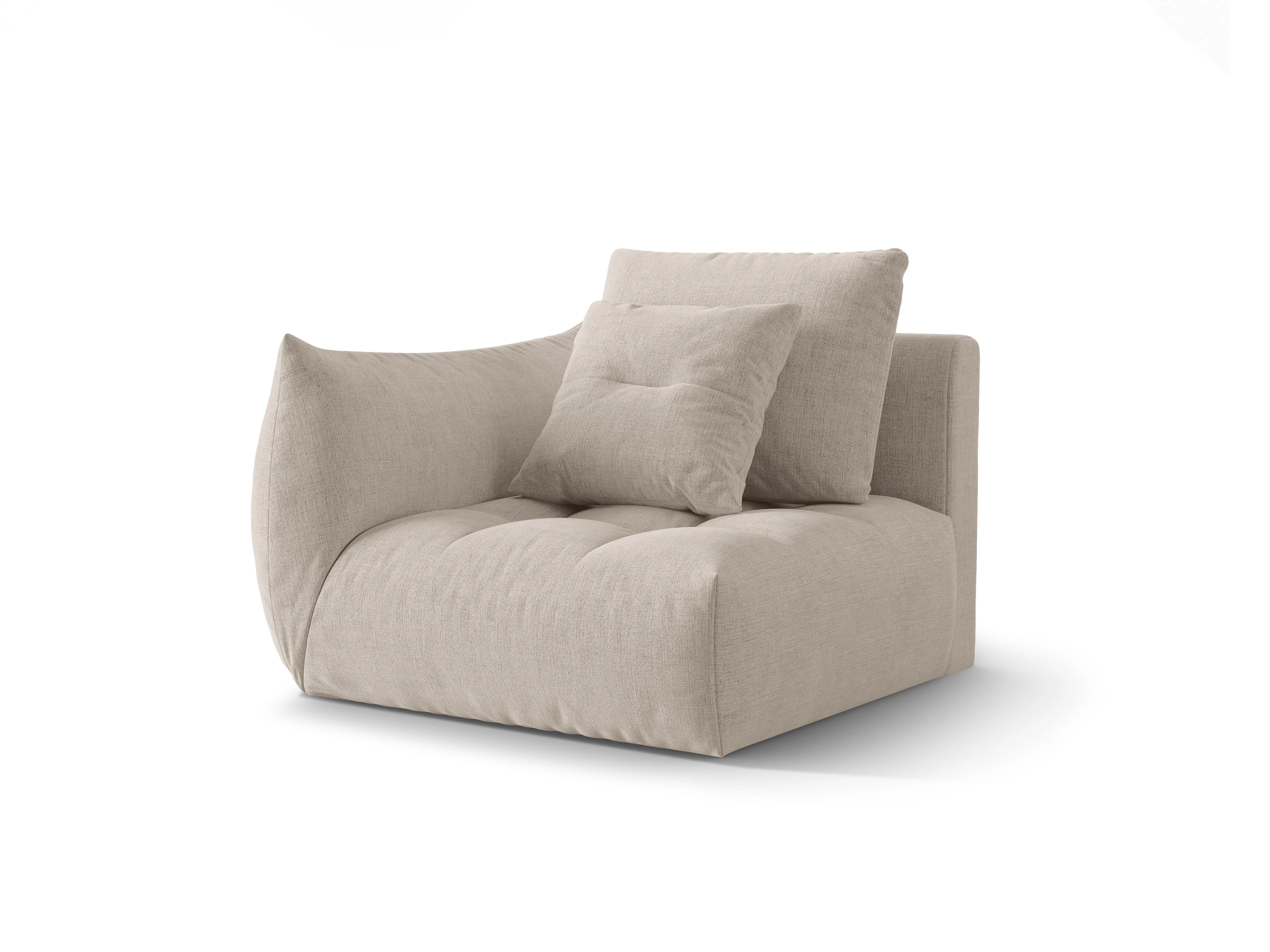 Sofa modułowa BLOOM - element lewostronny ciemnobeżowy szenil - Image 3