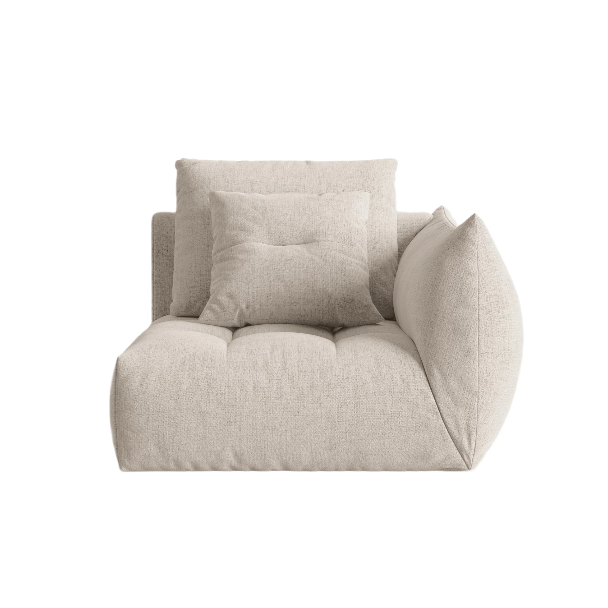 Sofa modułowa BLOOM - element prawostronny ciemnobeżowy szenil