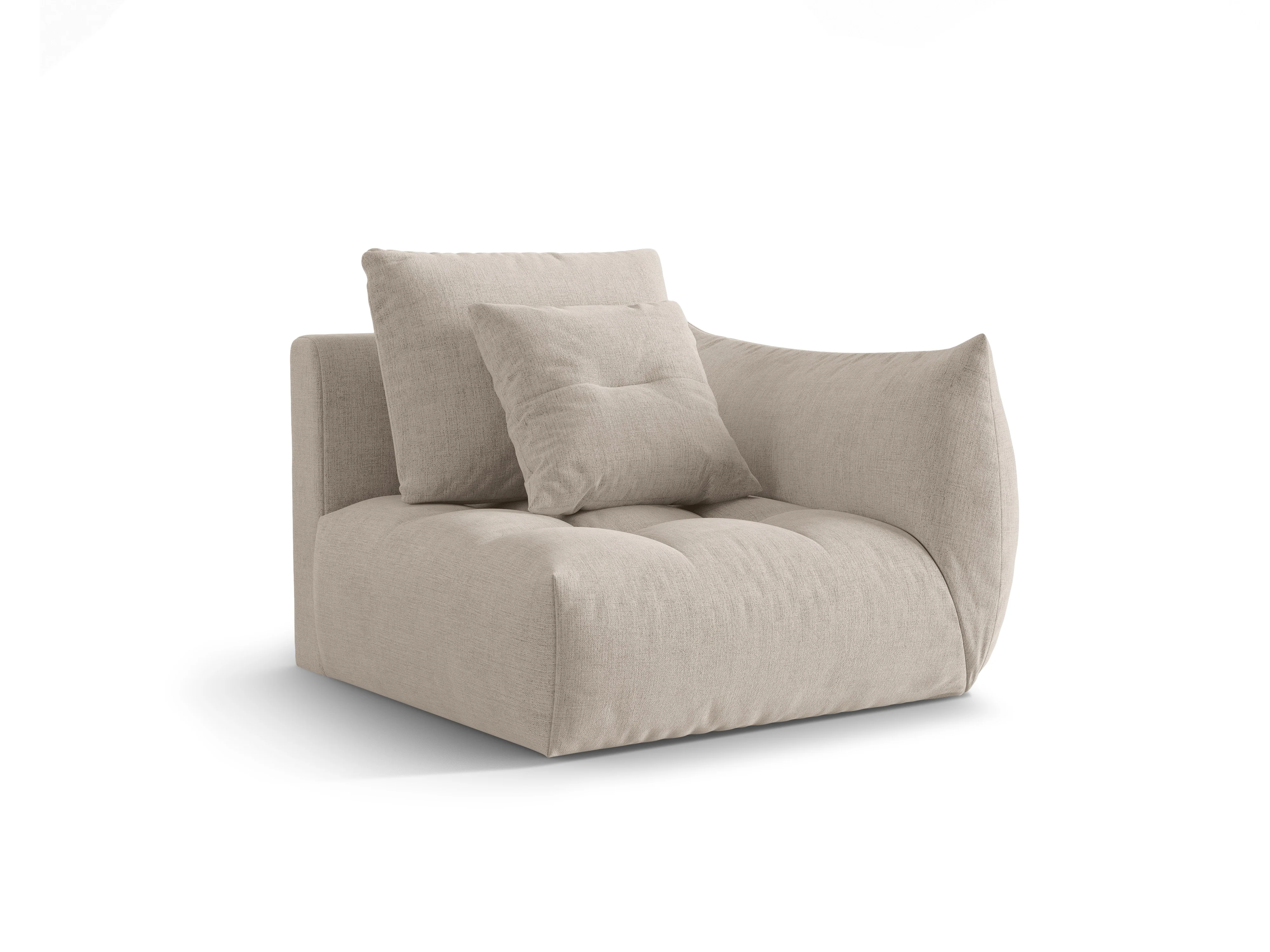 Sofa modułowa BLOOM - element prawostronny ciemnobeżowy szenil - Image 3