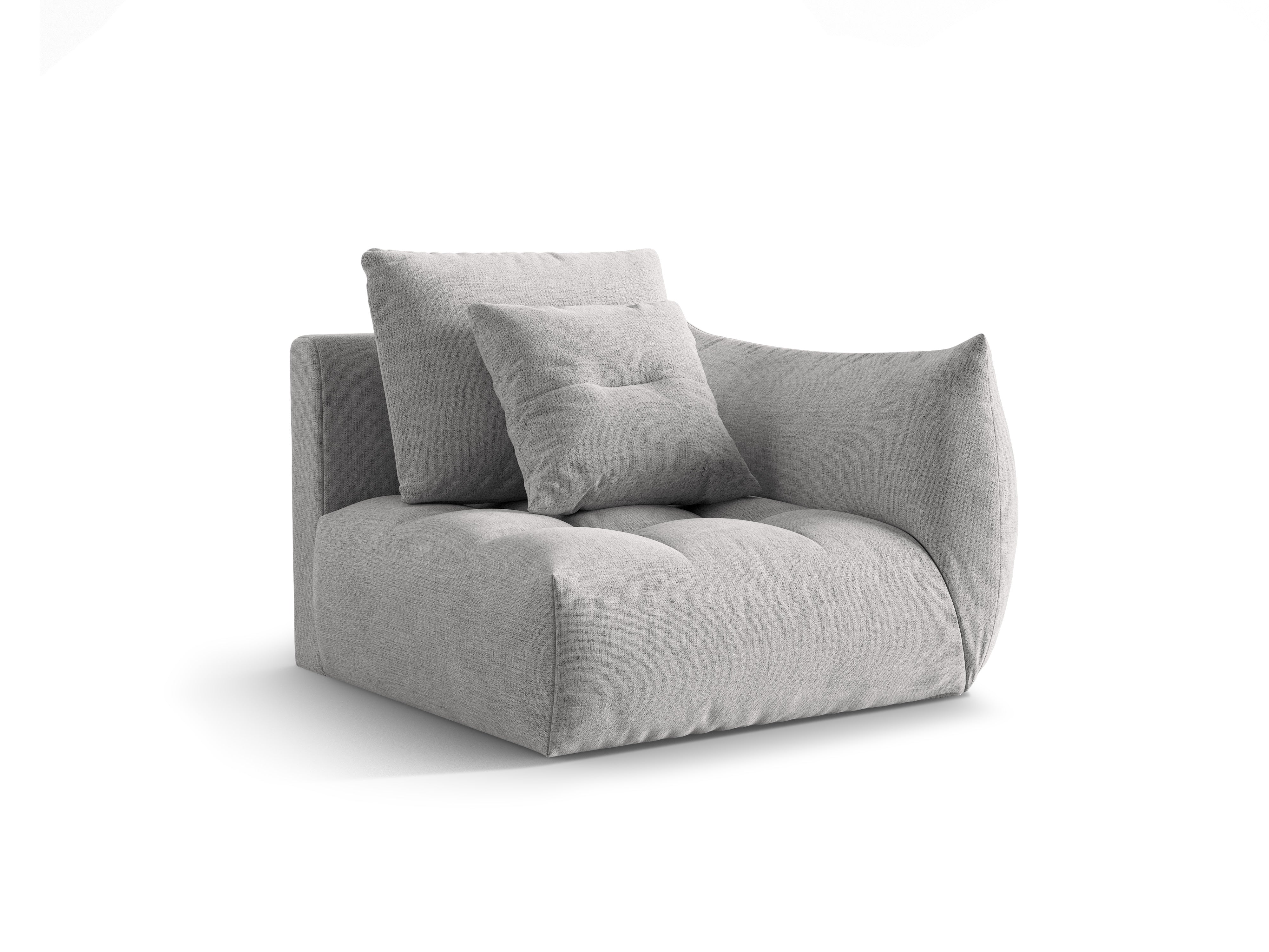 Sofa modułowa BLOOM - element prawostronny srebrny szenil - Image 3