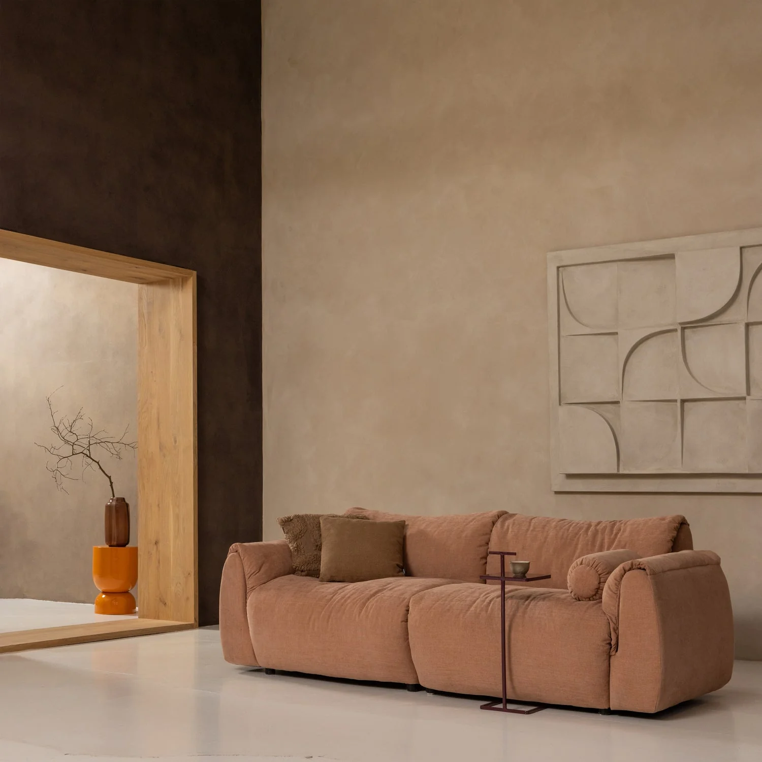 Sofa modułowa BAGGY - element lewostronny różowy - Image 3